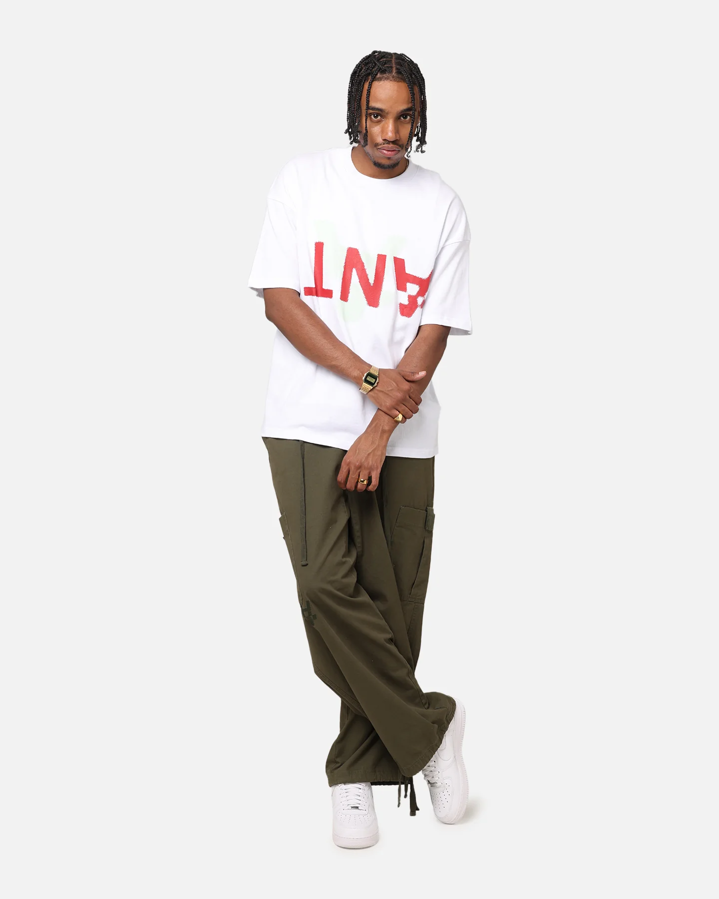 The Anti Order Echo Spray Drop Shoulder T-Shirt White - Image 2