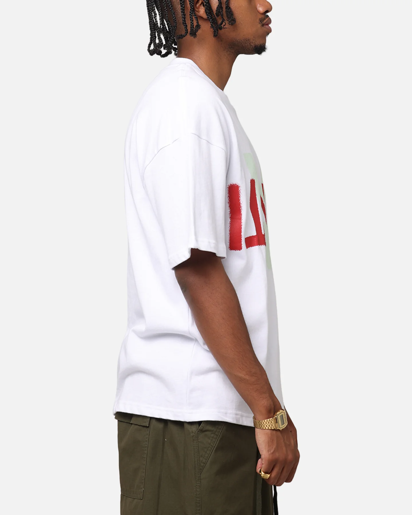 The Anti Order Echo Spray Drop Shoulder T-Shirt White - Image 4