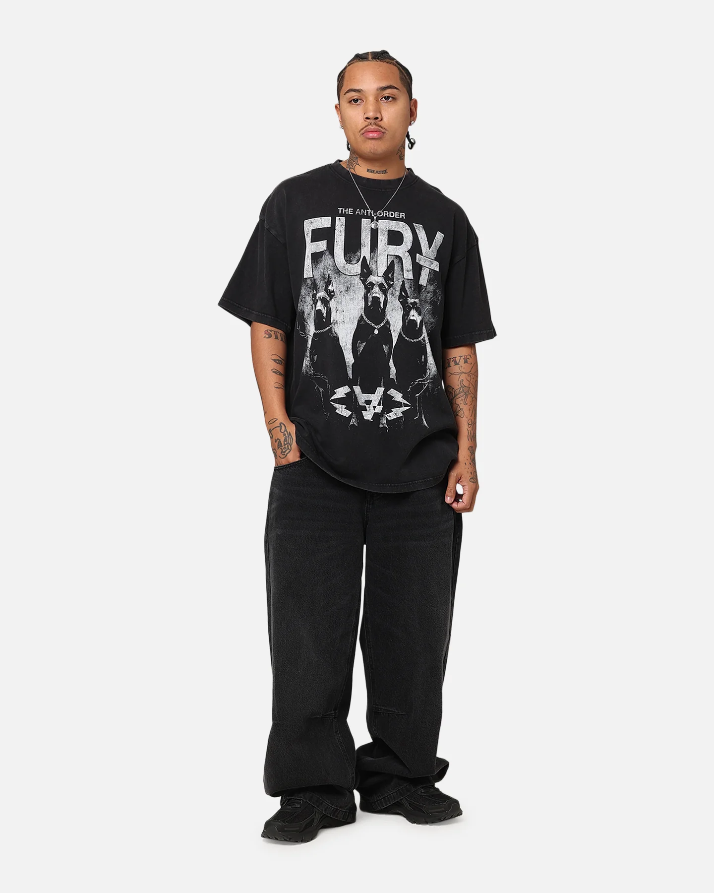 The Anti Order Fury T-Shirt Black Acidwash - Image 3
