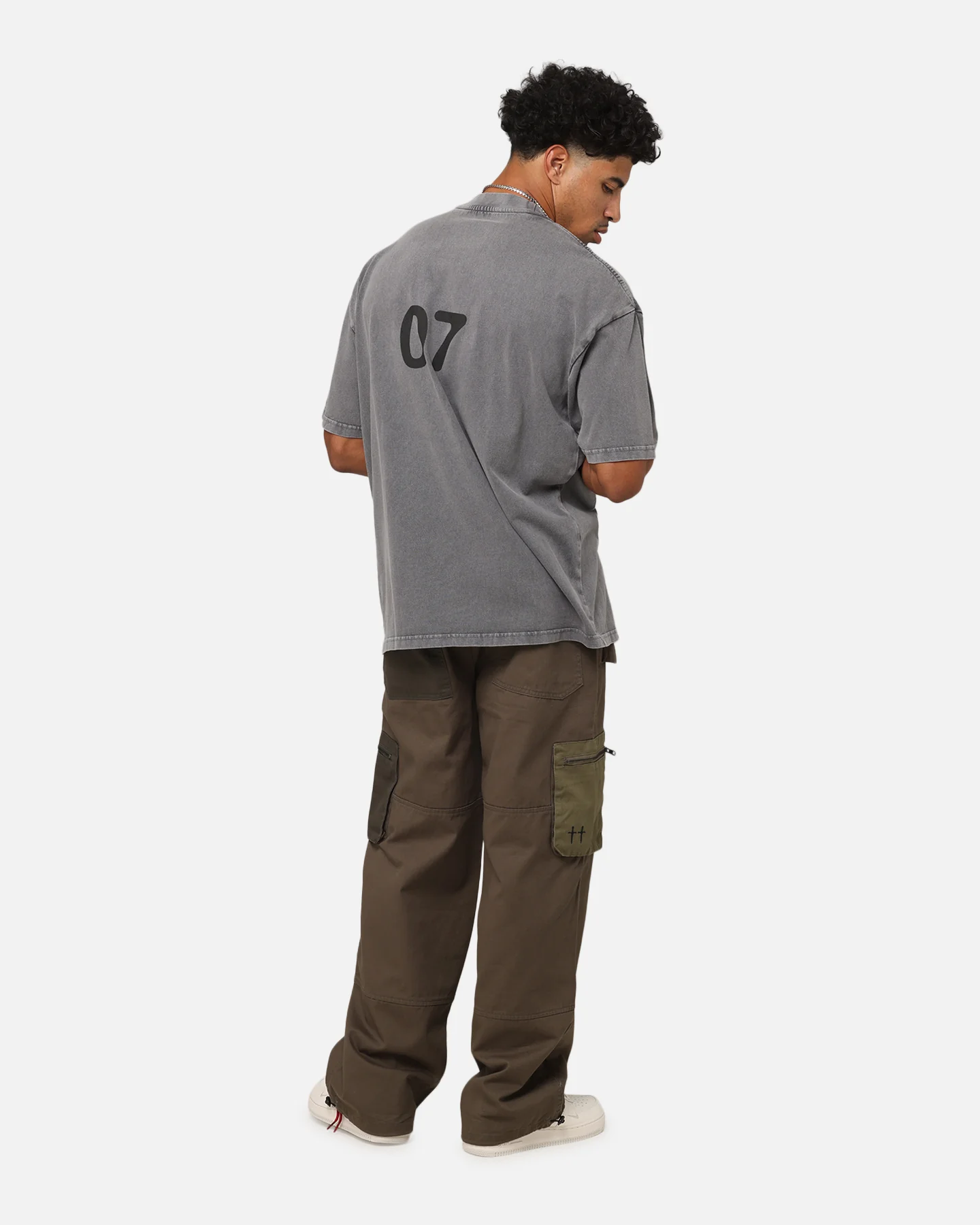 The Anti Order Genuine Fake Mock Neck T-Shirt Washed Charcoal - Image 4