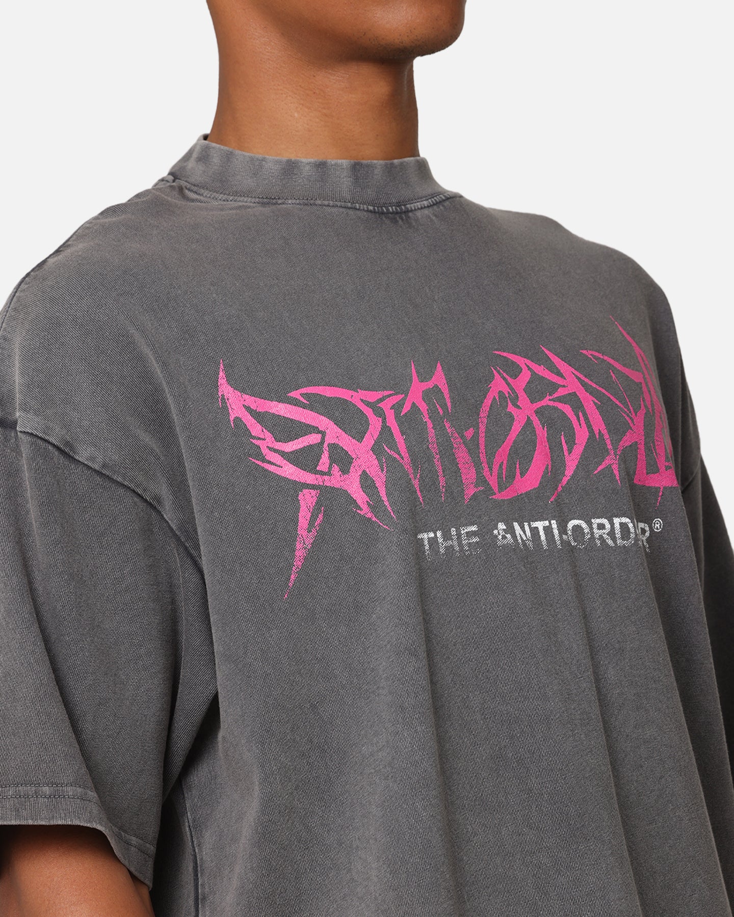 The Anti Order GHXST Mock Neck T-Shirt Washed Charcoal - Image 8
