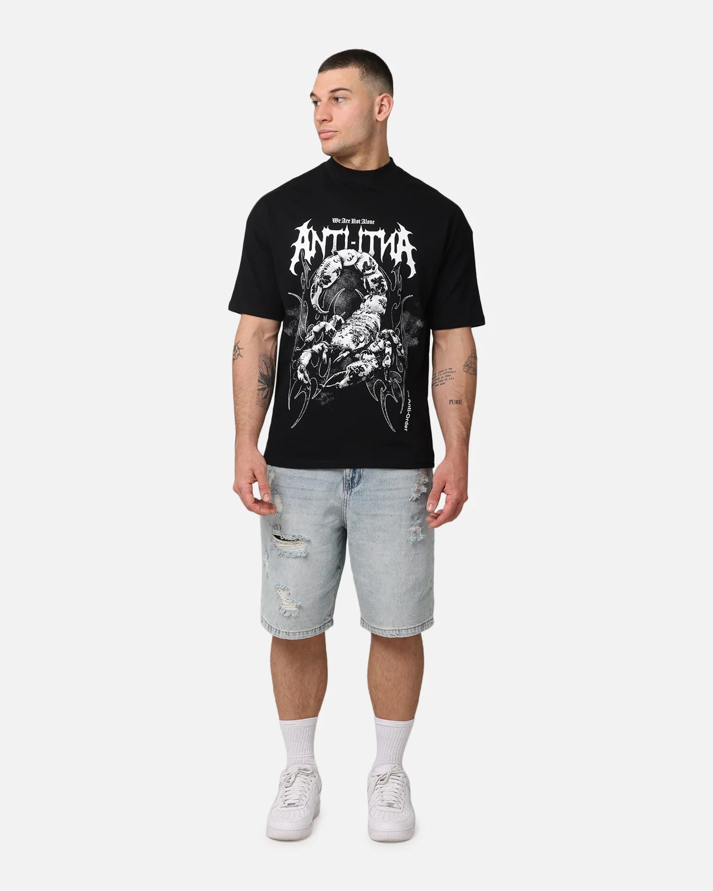 The Anti Order Invasion Mock Neck T-Shirt Black - Image 2