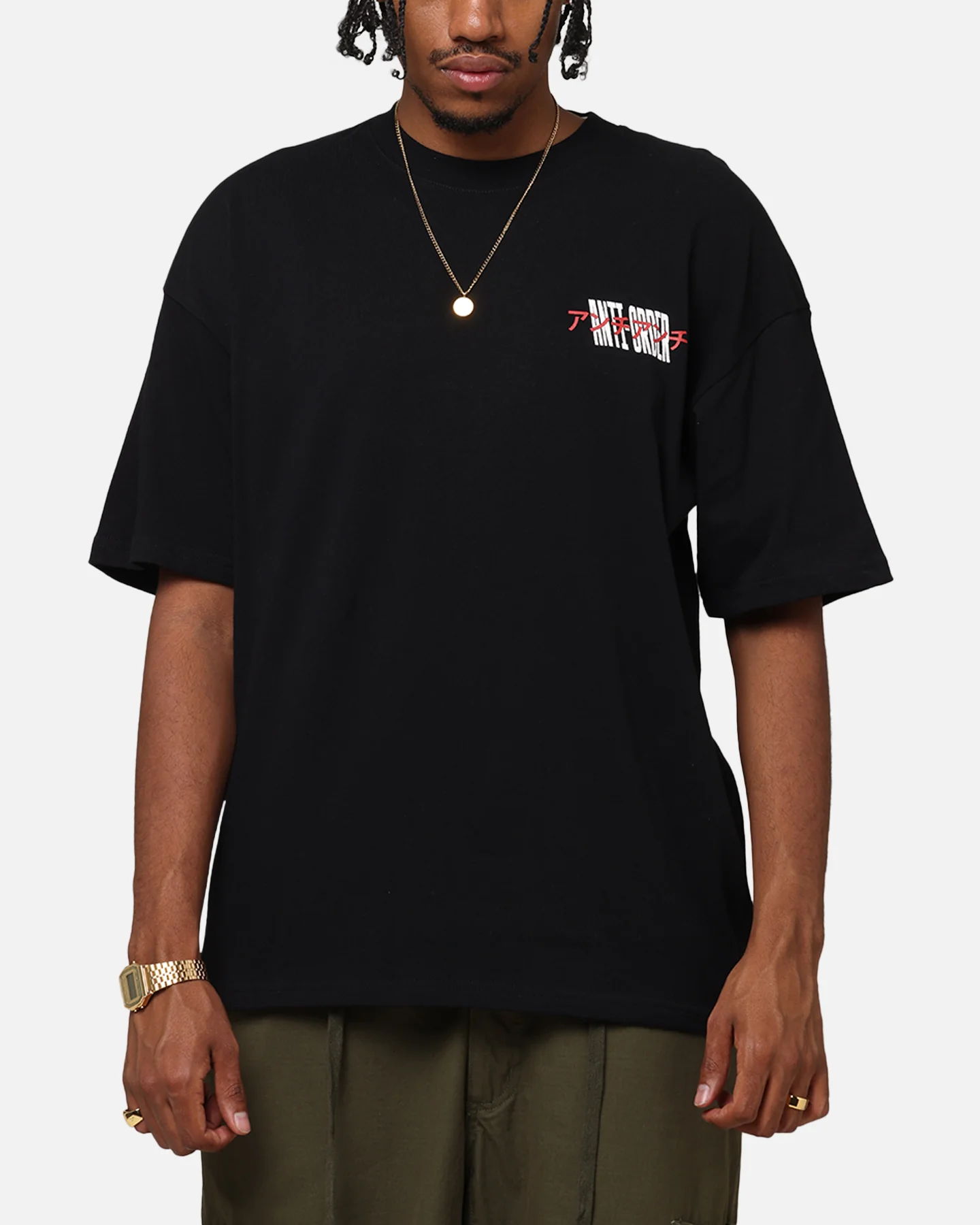The Anti Order Junya Drop Shoulder T-Shirt Black