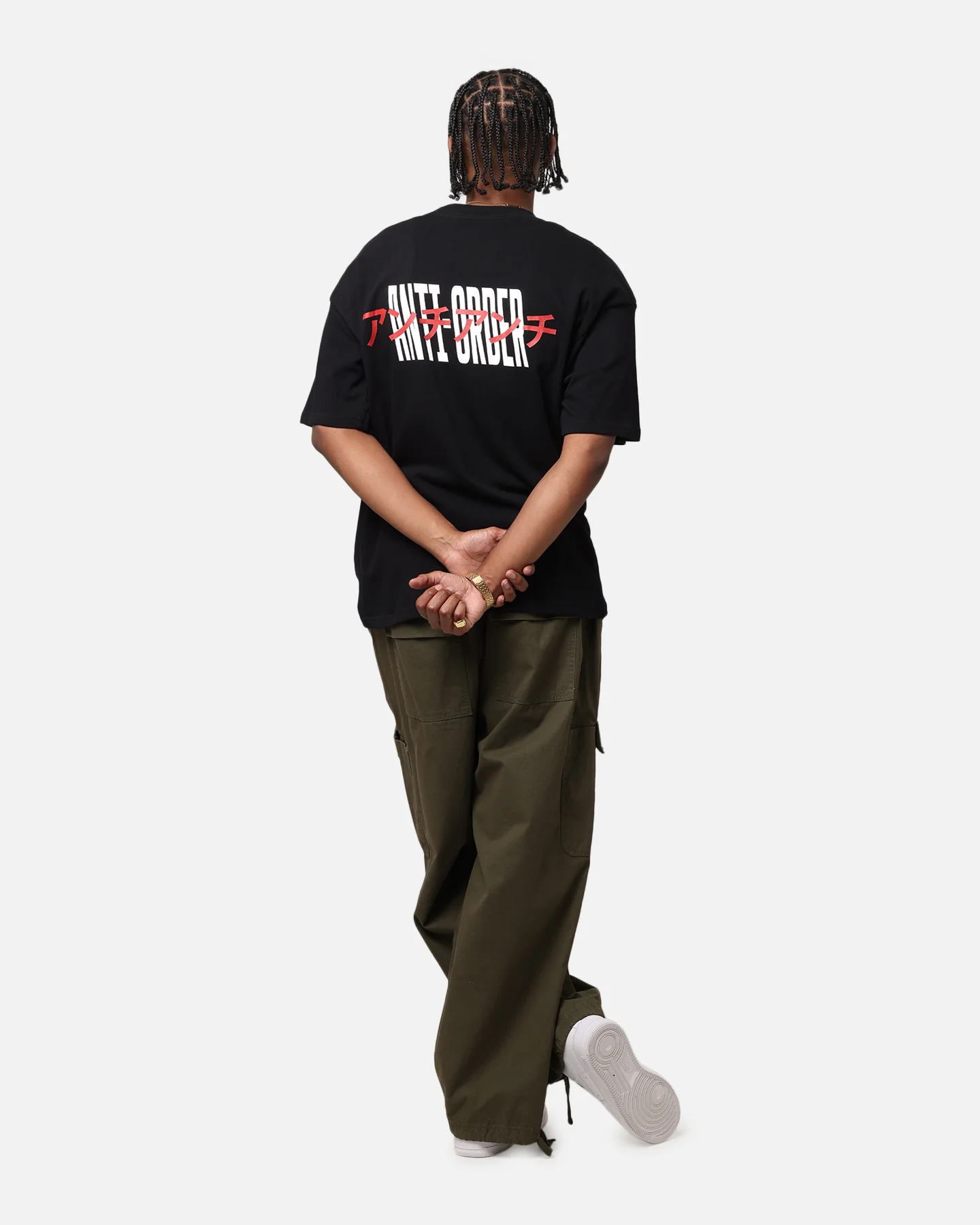 The Anti Order Junya Drop Shoulder T-Shirt Black - Image 3