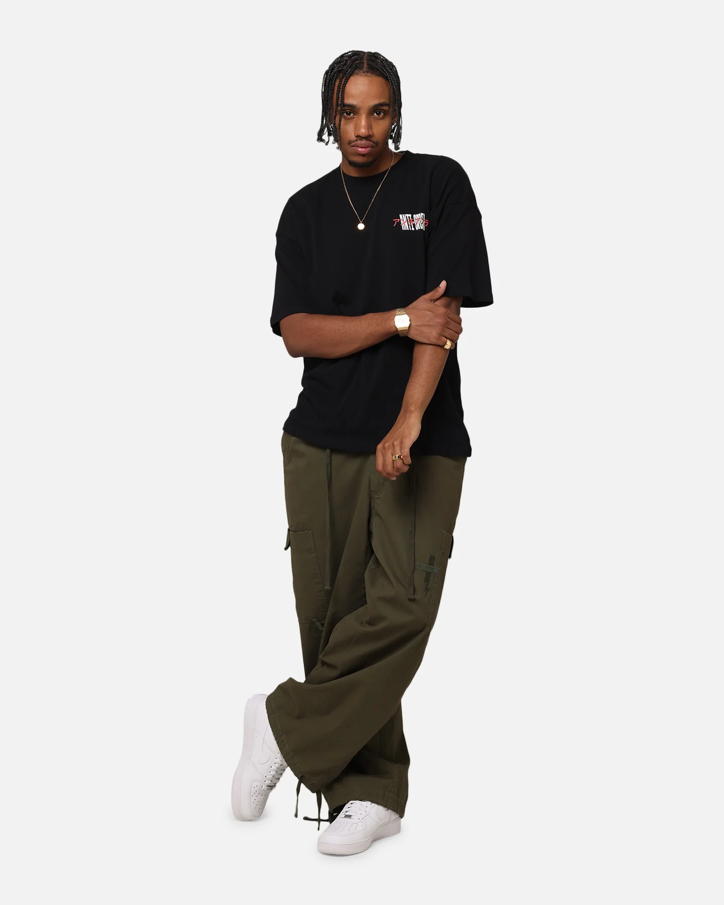 The Anti Order Junya Drop Shoulder T-Shirt Black - Image 4