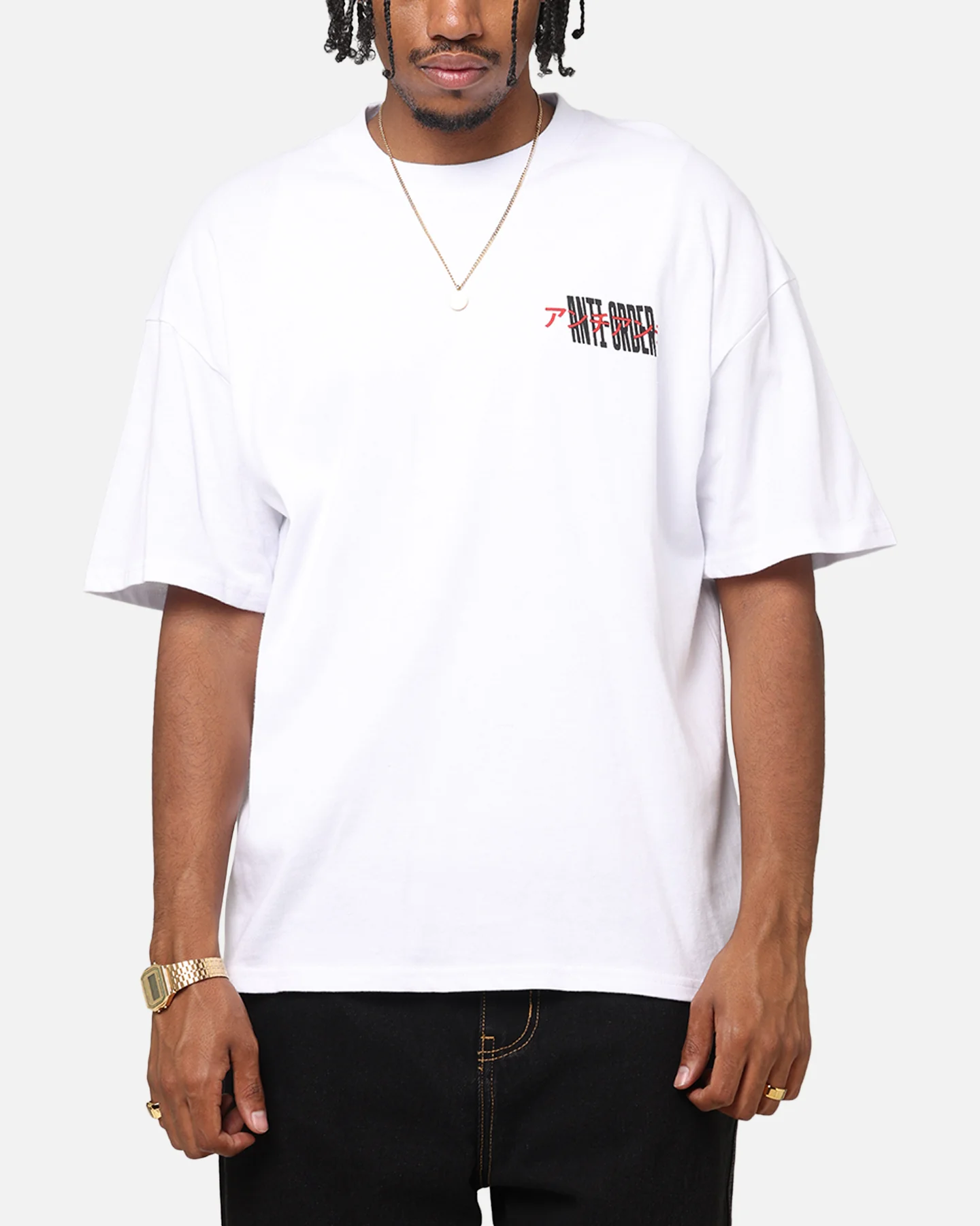 The Anti Order Junya Drop Shoulder T-Shirt White - Image 2
