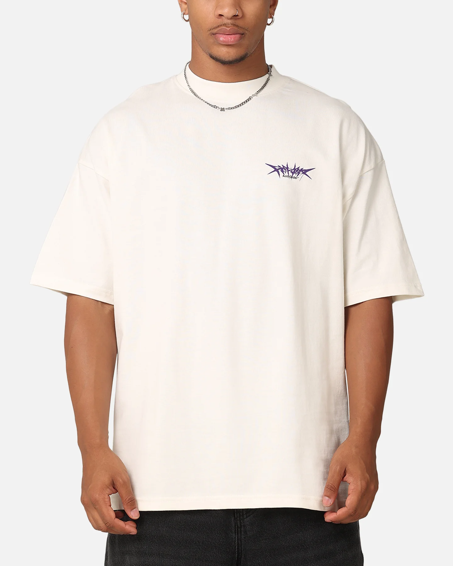 The Anti Order Metal Mock Neck T-Shirt Off White - Image 2