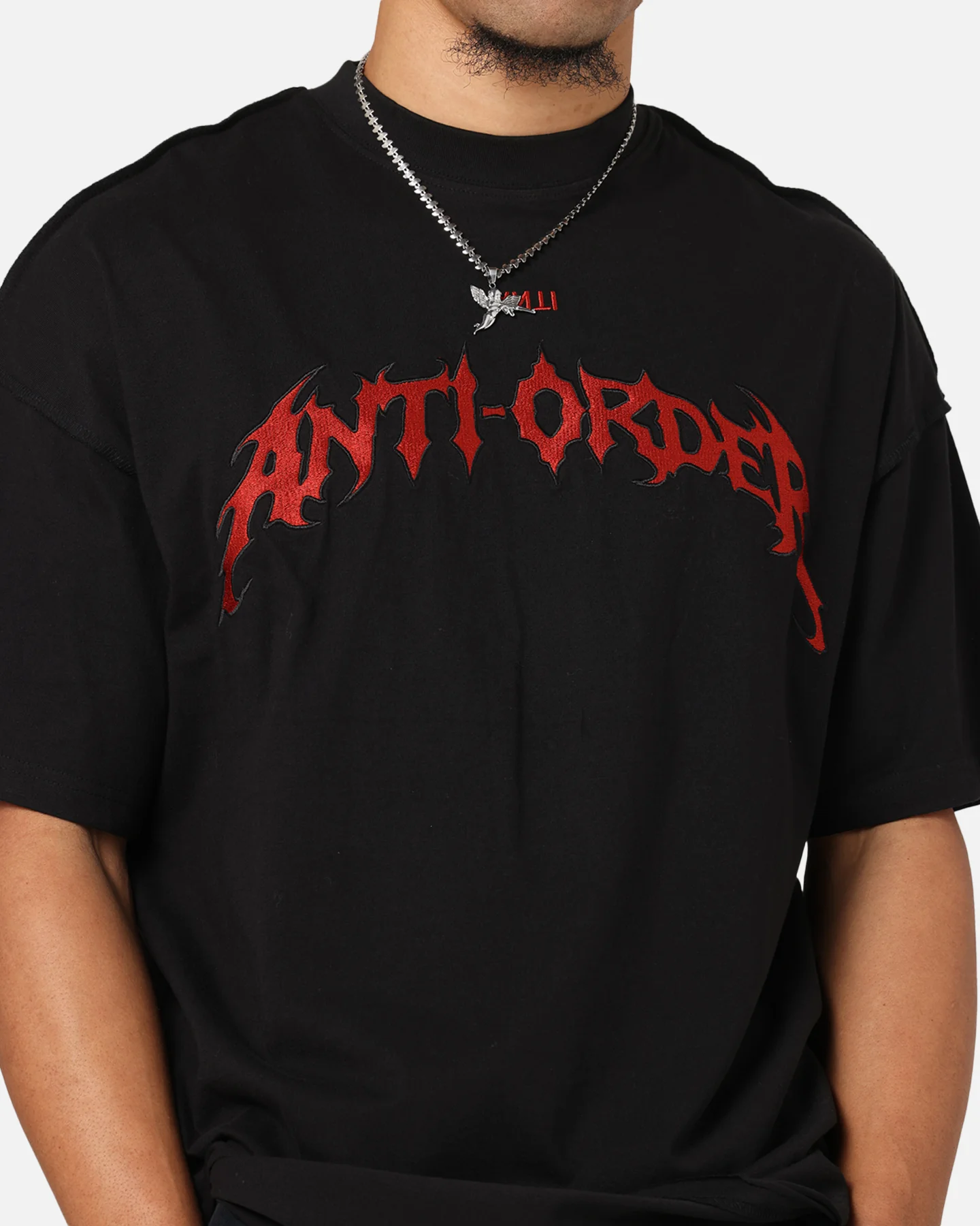 The Anti Order Mosh Non Seam T-Shirt Black/Red - Image 7