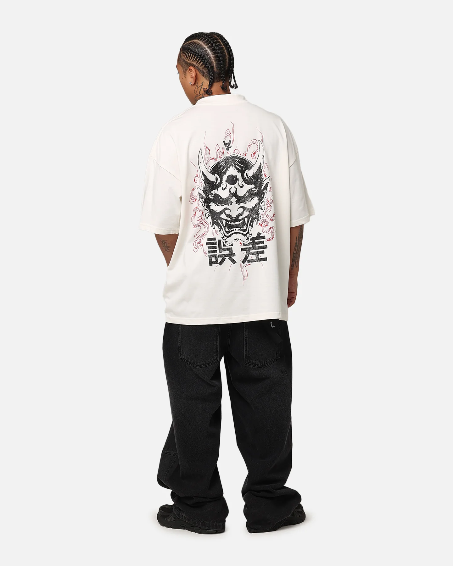 The Anti Order Oni Mockneck T-Shirt Off White - Image 3