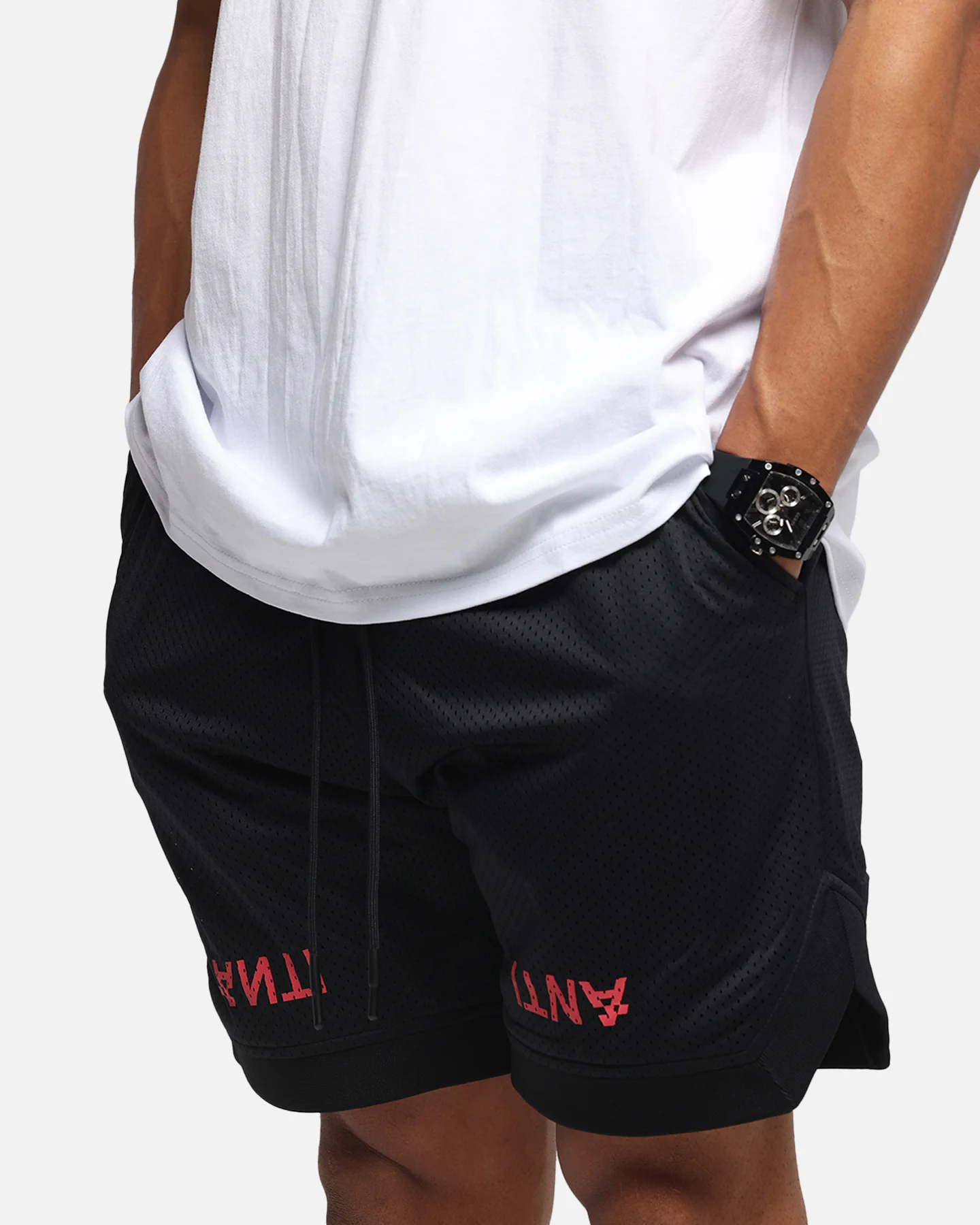 The Anti Order Post Season Basketball Shorts Black/Red - Image 3