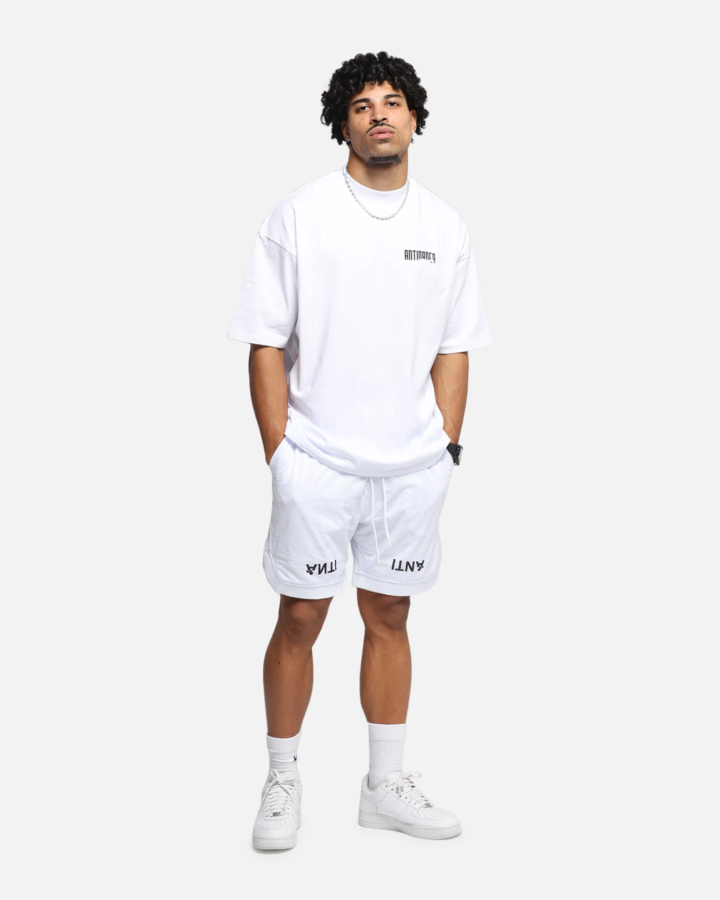 The Anti Order Post Season Basketball Shorts White/Black - Image 2