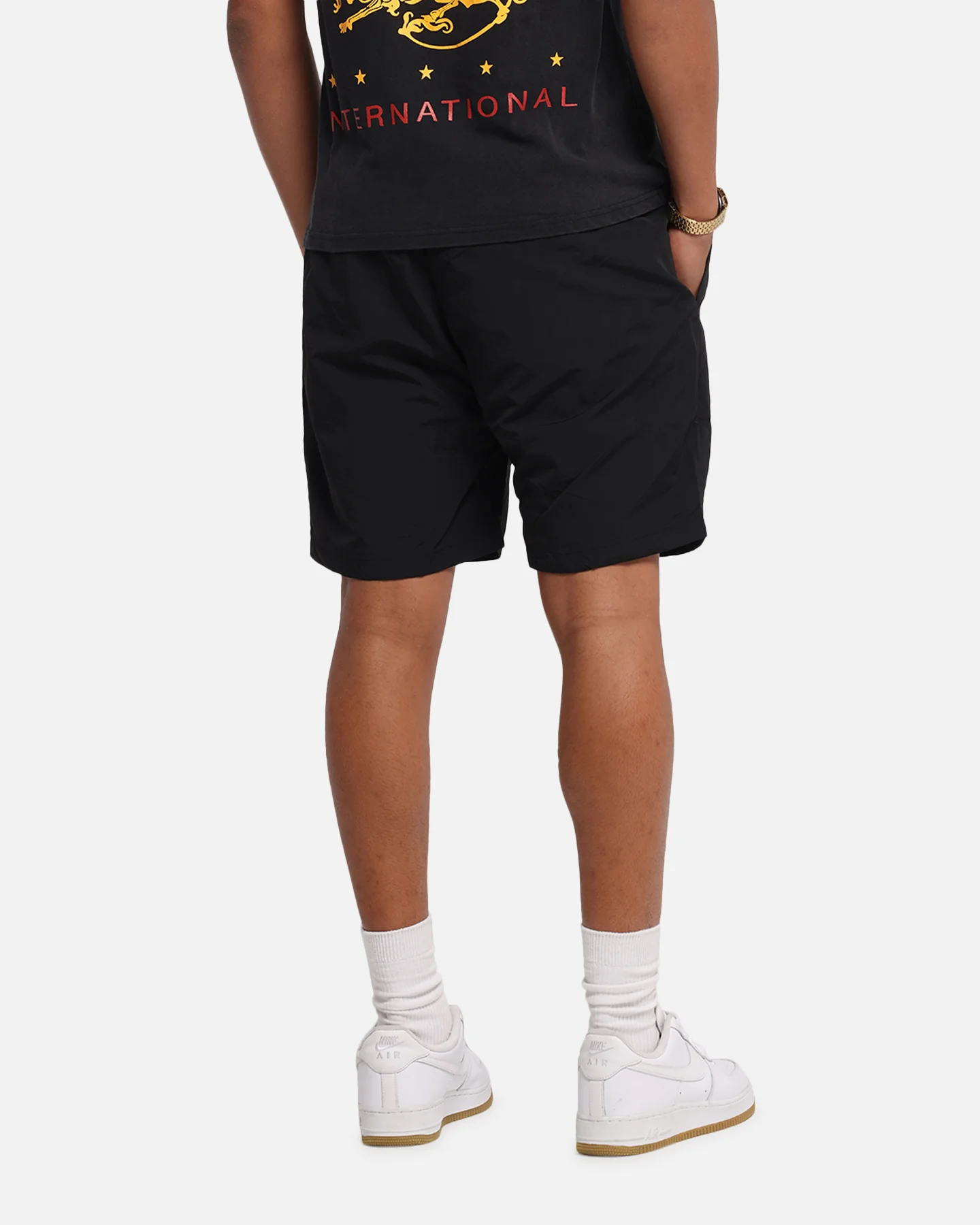 The Anti Order Reverse Logo Nylon Shorts Black - Image 5