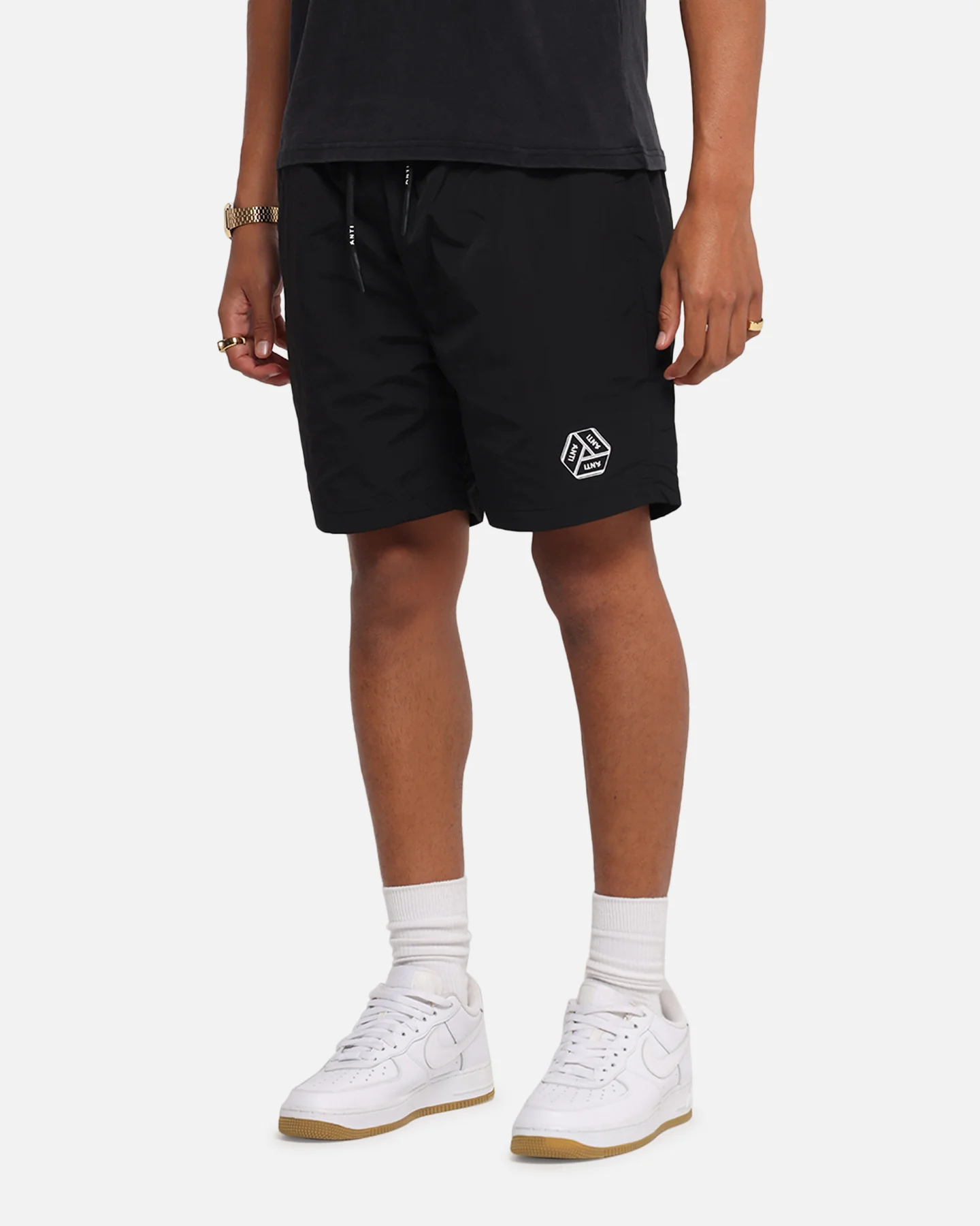 The Anti Order Reverse Logo Nylon Shorts Black - Image 6