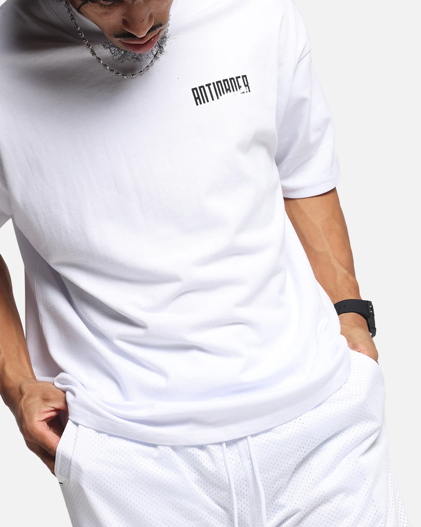 The Anti Order Ryuken Mock Neck T-Shirt White - Image 8