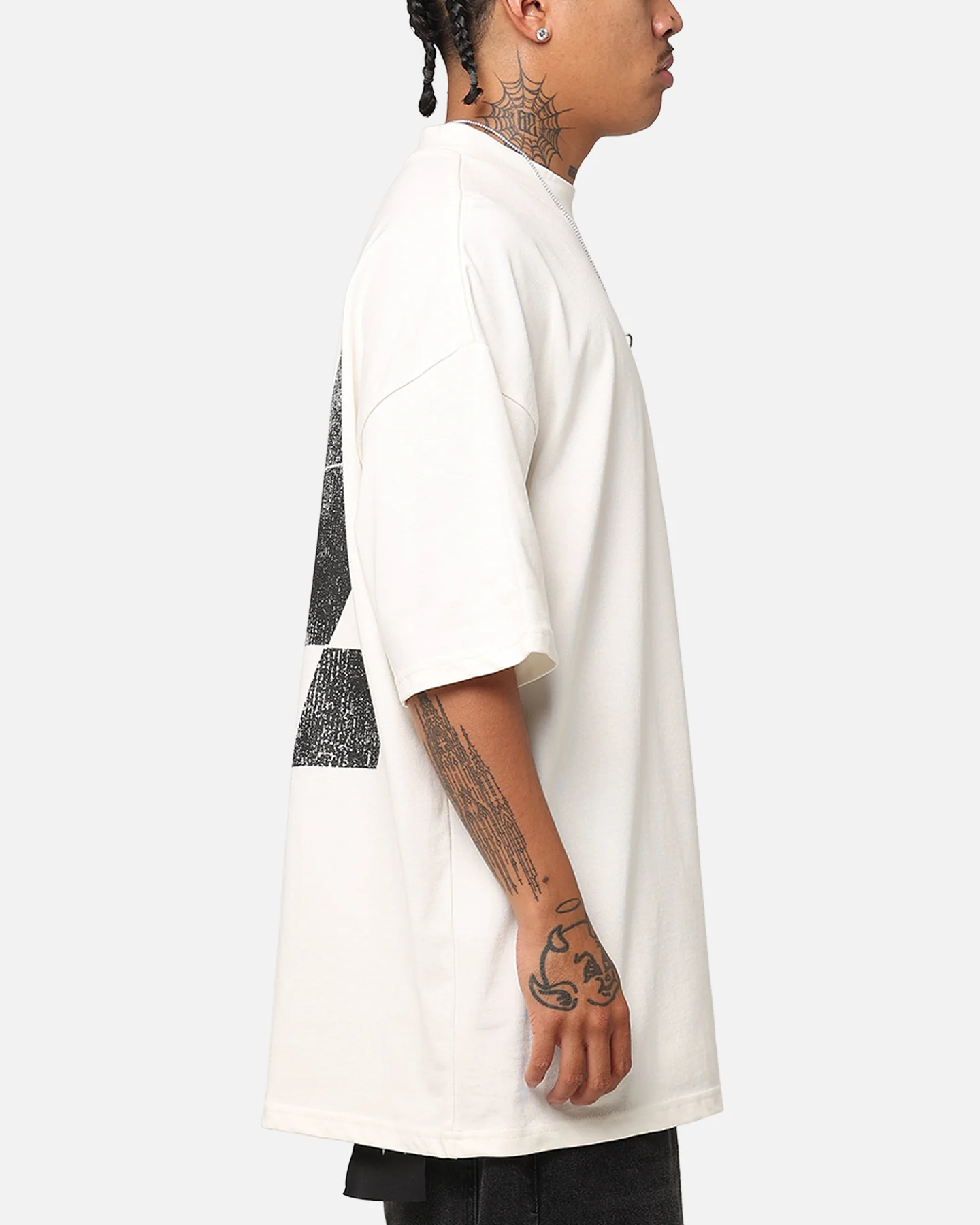 The Anti Order Smash Repair Mock Neck T-Shirt Off White/Black - Image 5