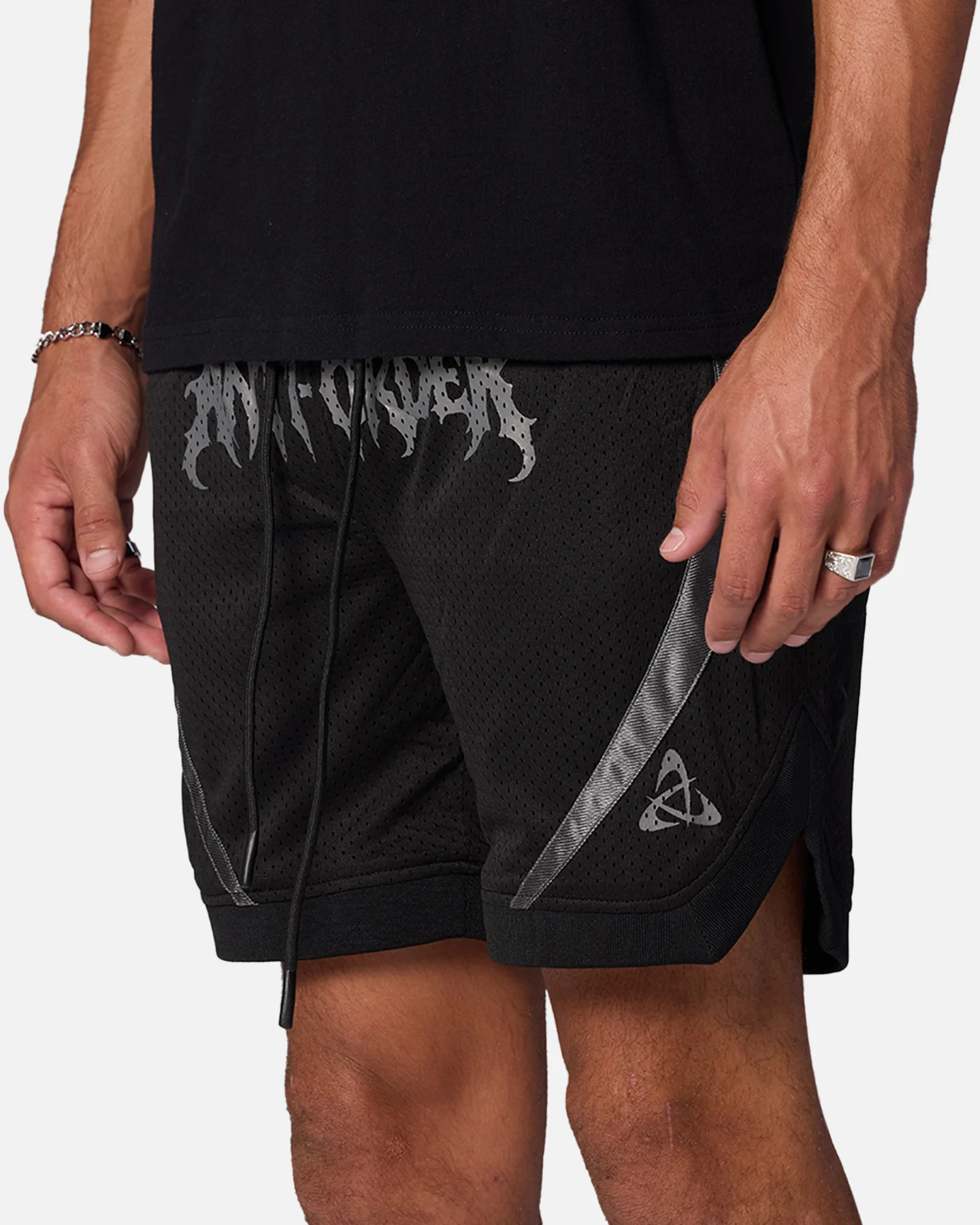 The Anti Order Sparta Mesh Basketball Shorts Black/Grey - Image 3