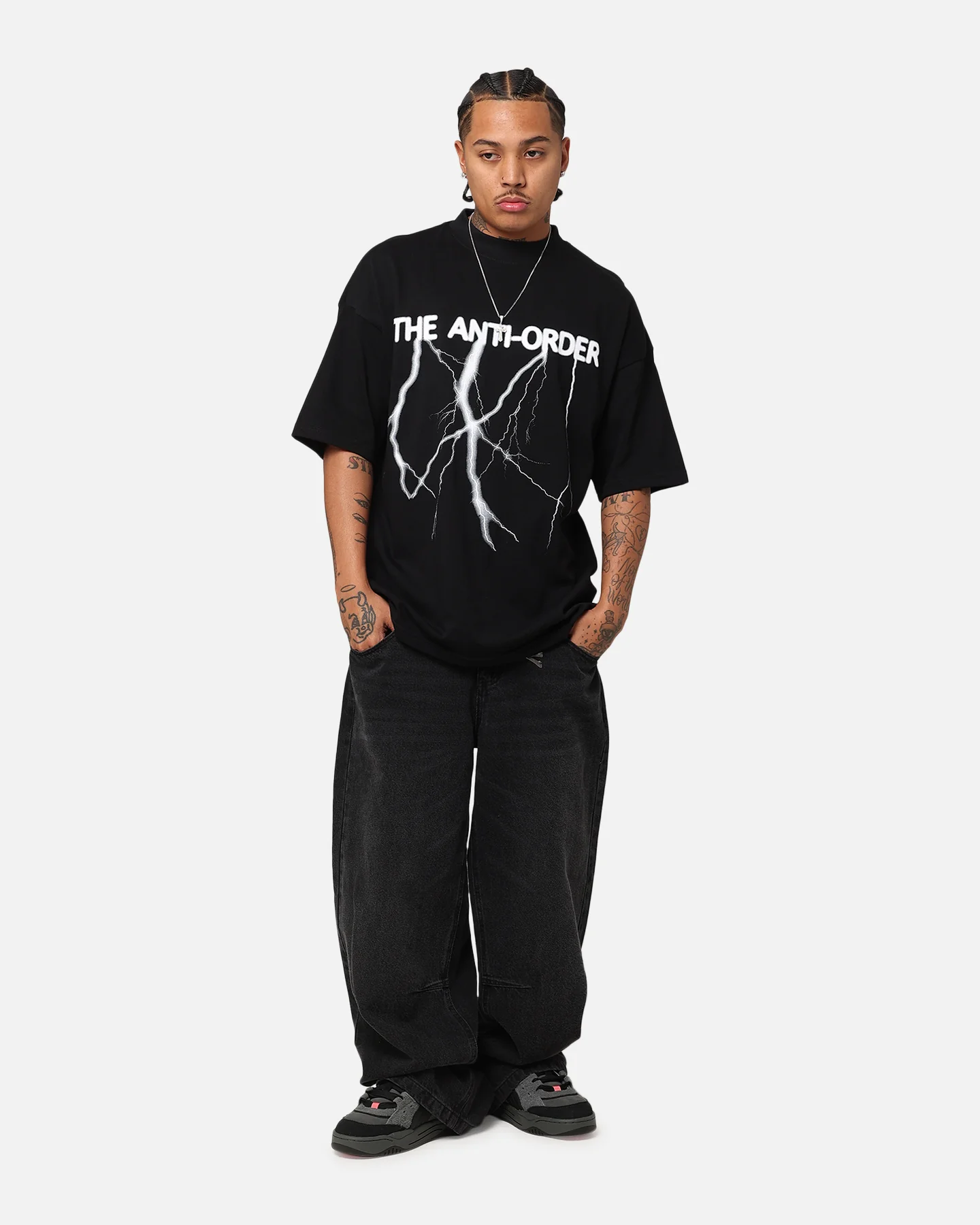 The Anti Order Voltage Mock Neck T-Shirt Black - Image 2