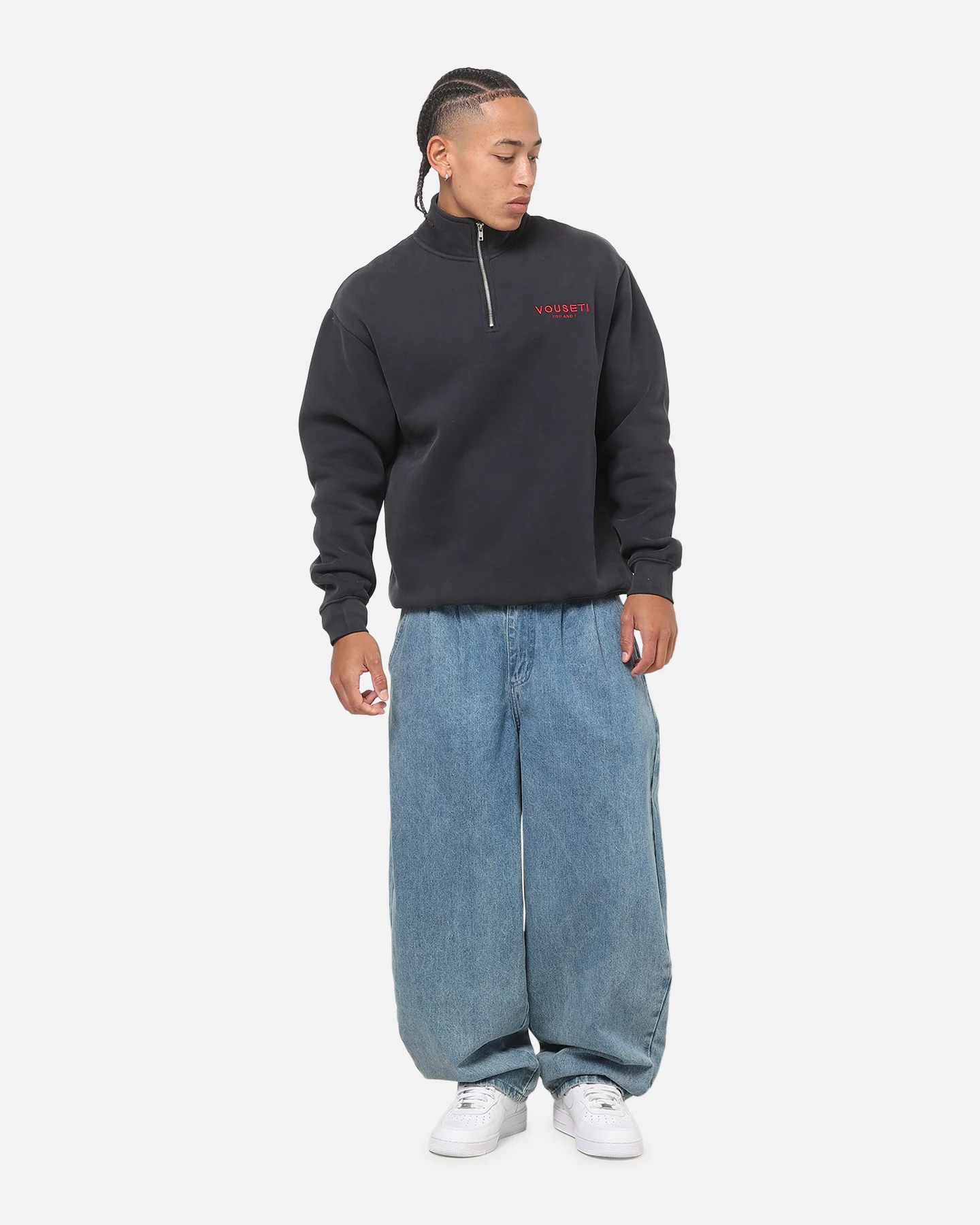 Vouseti The OG Quarter Zip Crewneck Navy - Image 3