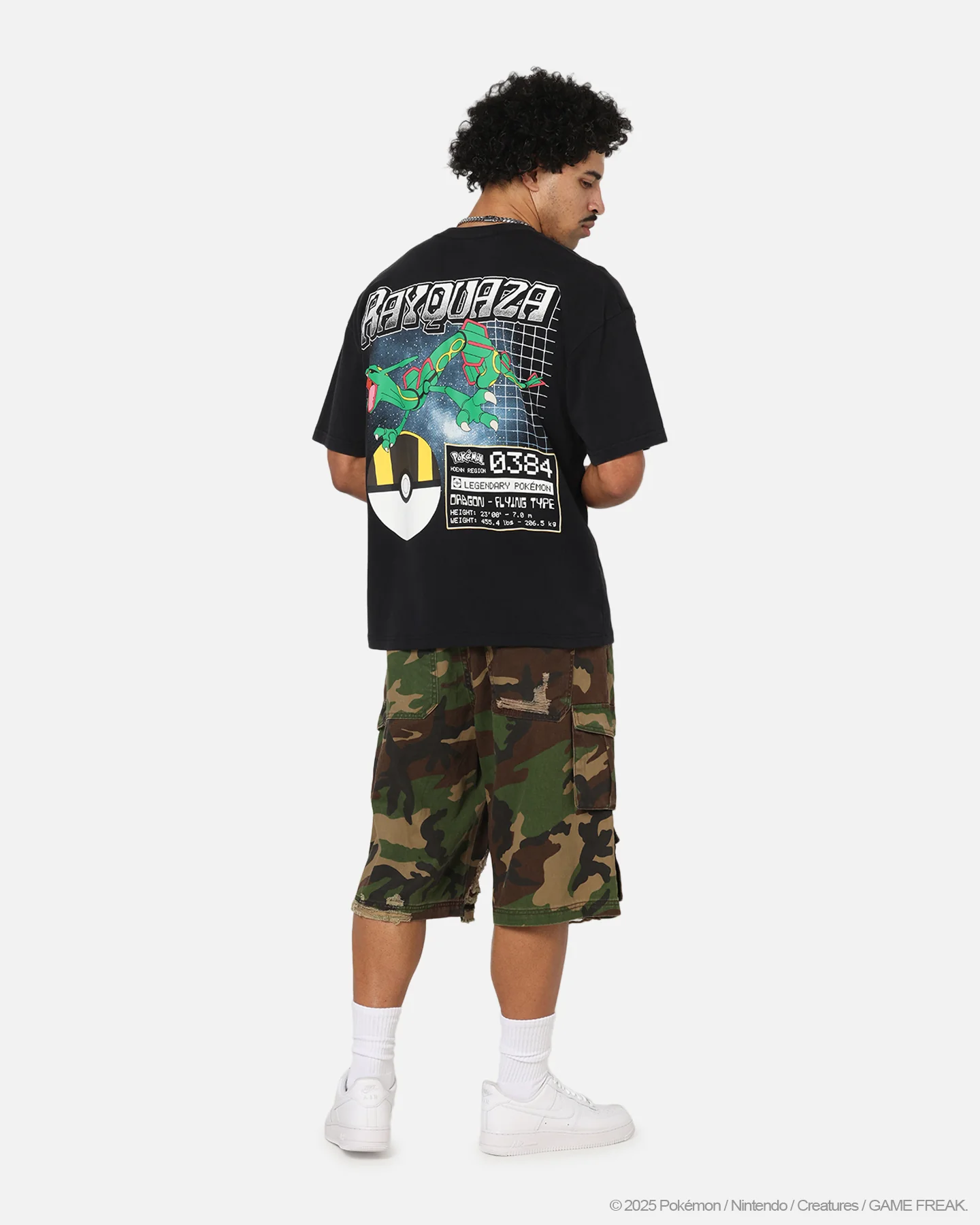 The Pokémon Collection By 73Studio Rayquaza Vintage T-Shirt Off Black - Image 4