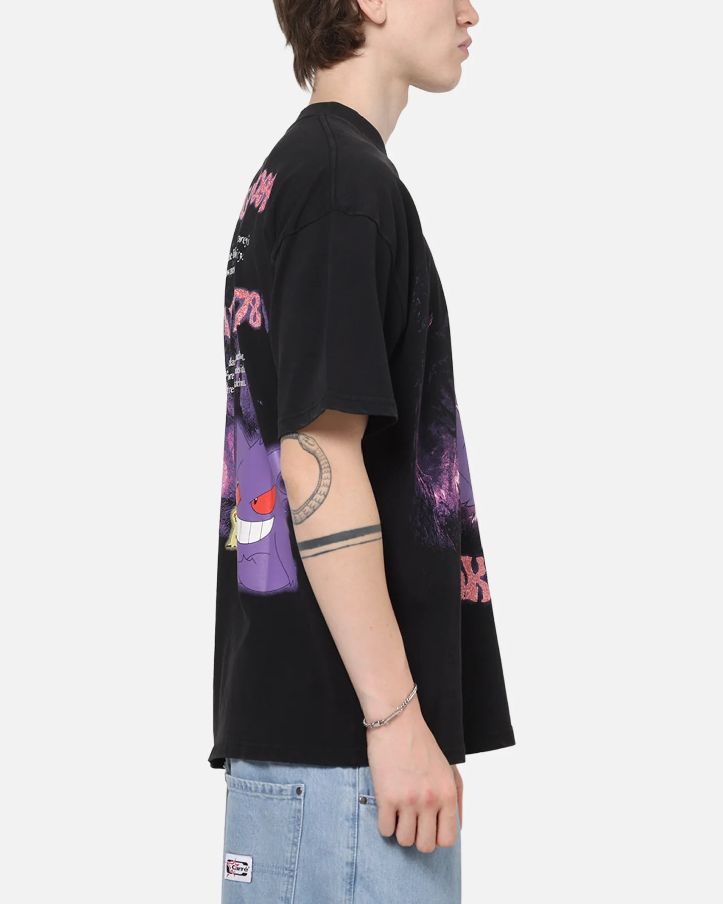 The Pokémon Collection By 73Studio Gengar Mimikyu T-Shirt Black Acidwash - Image 5