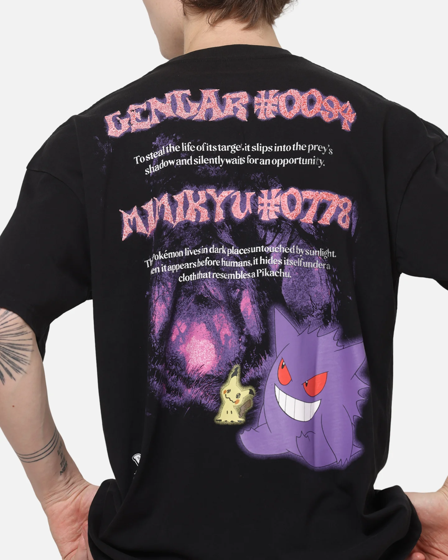 The Pokémon Collection By 73Studio Gengar Mimikyu T-Shirt Black Acidwash - Image 7