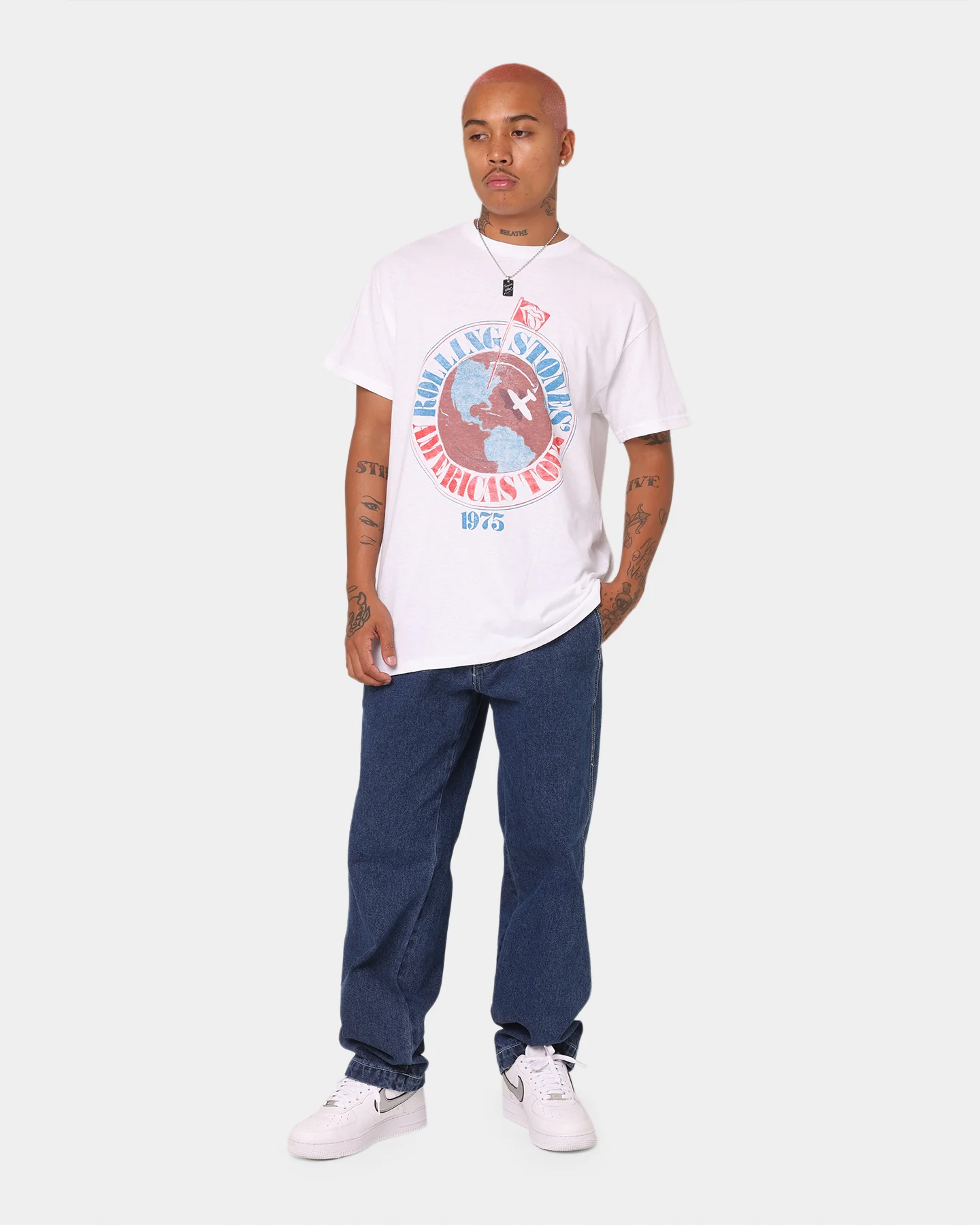 The Rolling Stones 1975 Americas Tour T-Shirt White - Image 2