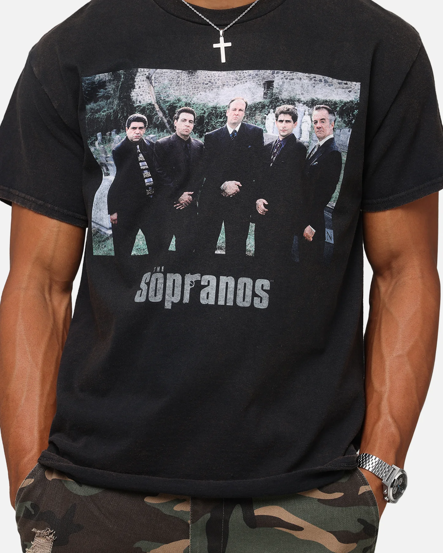The Sopranos Family Portrait T-Shirt Black Vintage - Image 6