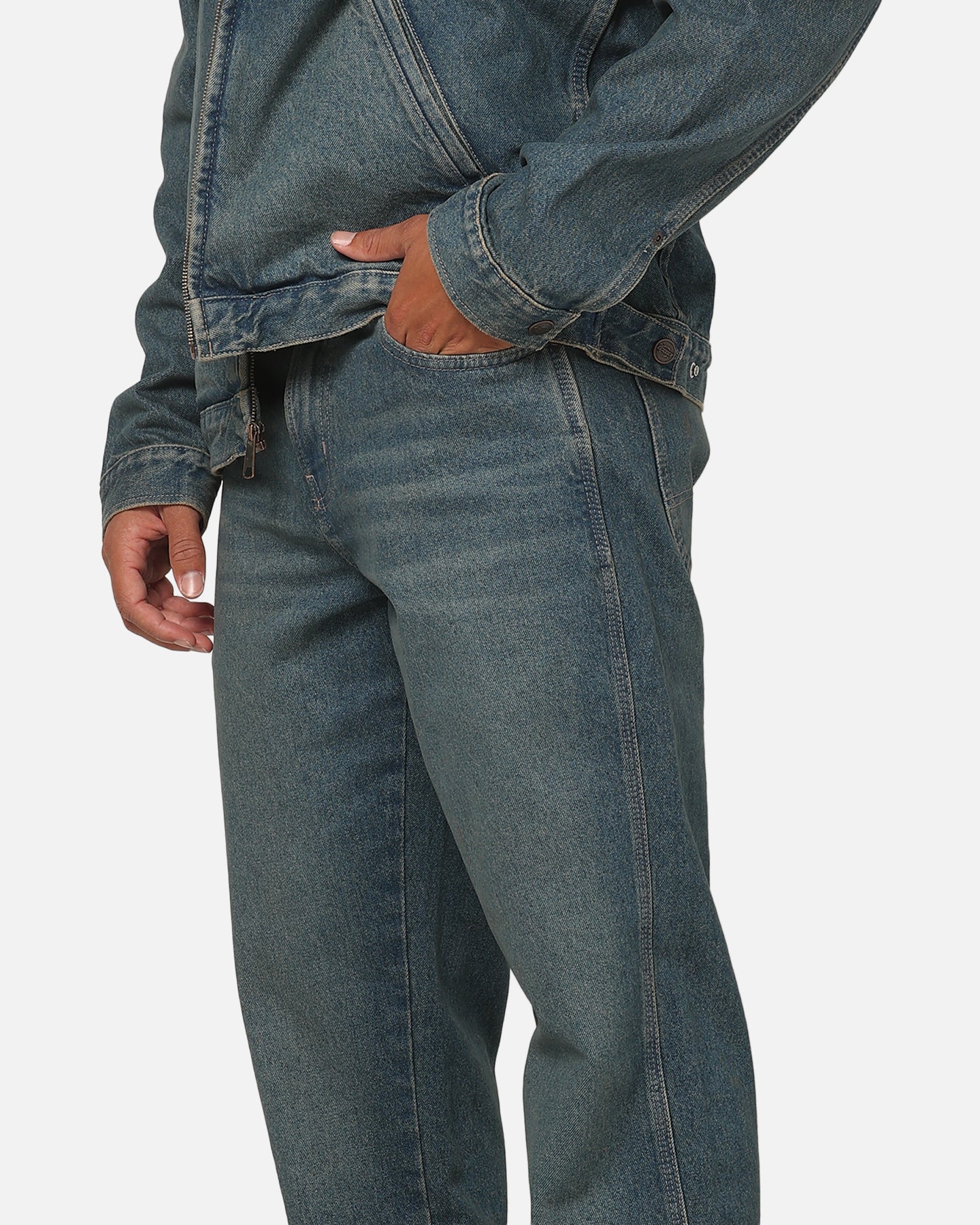 Dickies Thomasville Straight Leg Jeans Khaki Tinted Blue - Image 3