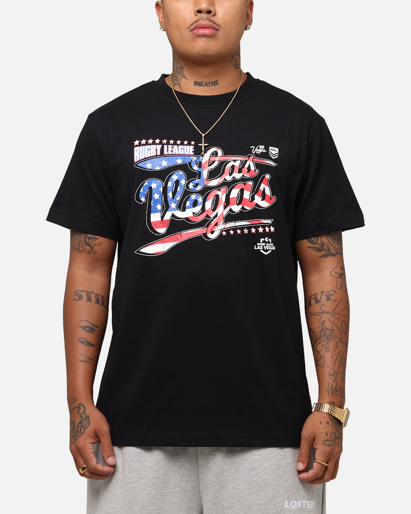 Tidwell NRL 2025 Las Vegas Round Flag T-Shirt Black