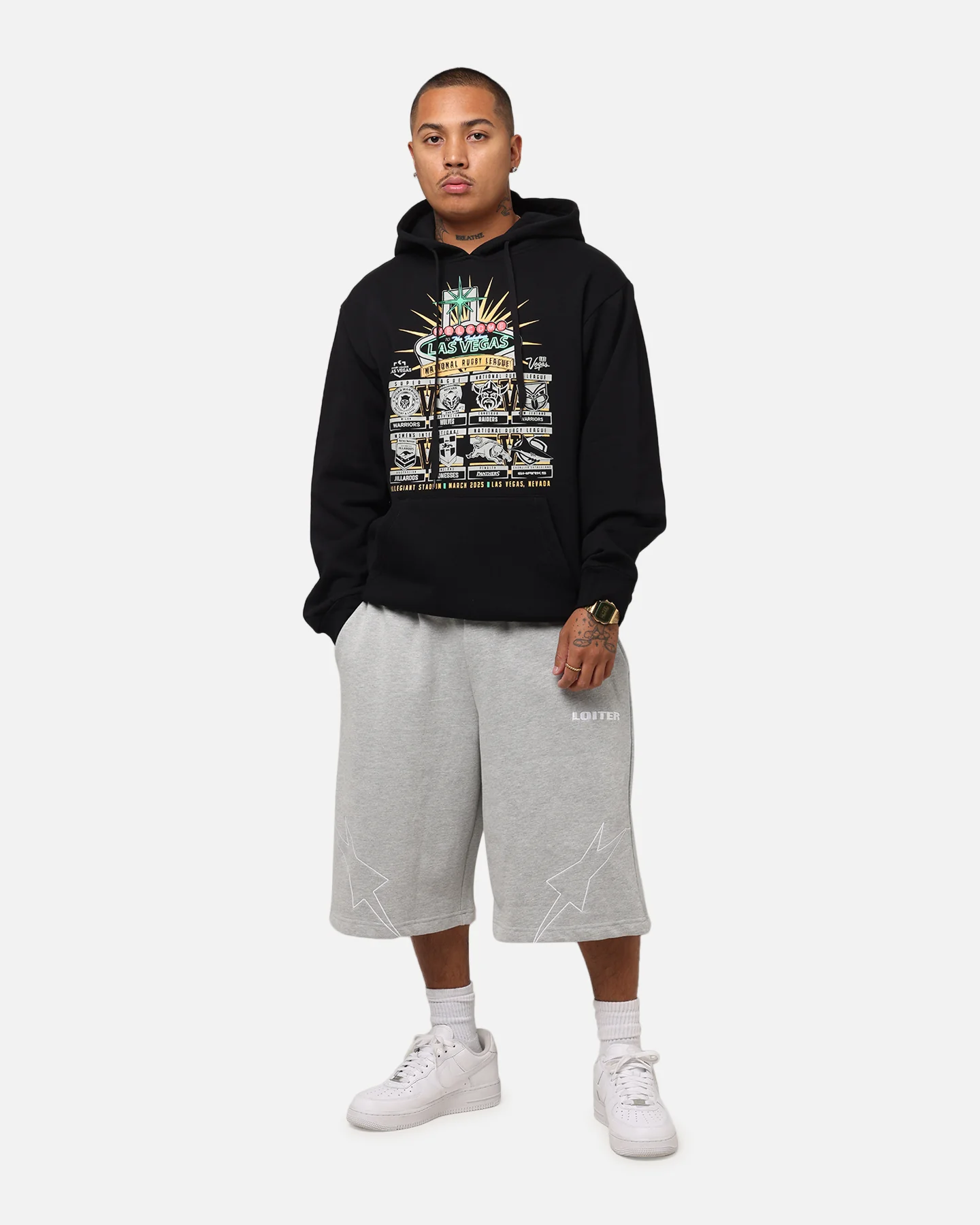 Tidwell NRL 2025 Las Vegas Round Sign Hoodie Black - Image 2