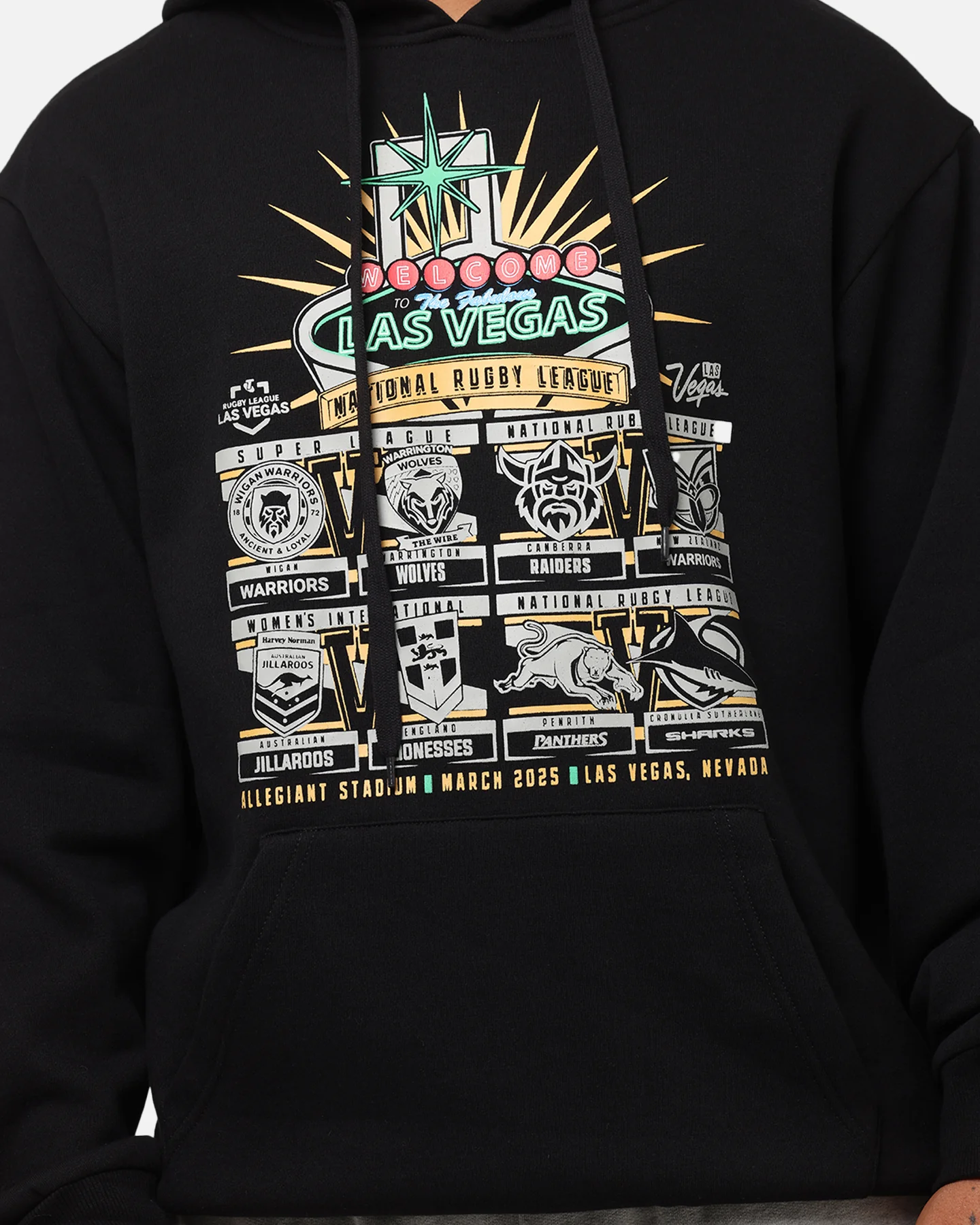 Tidwell NRL 2025 Las Vegas Round Sign Hoodie Black - Image 6