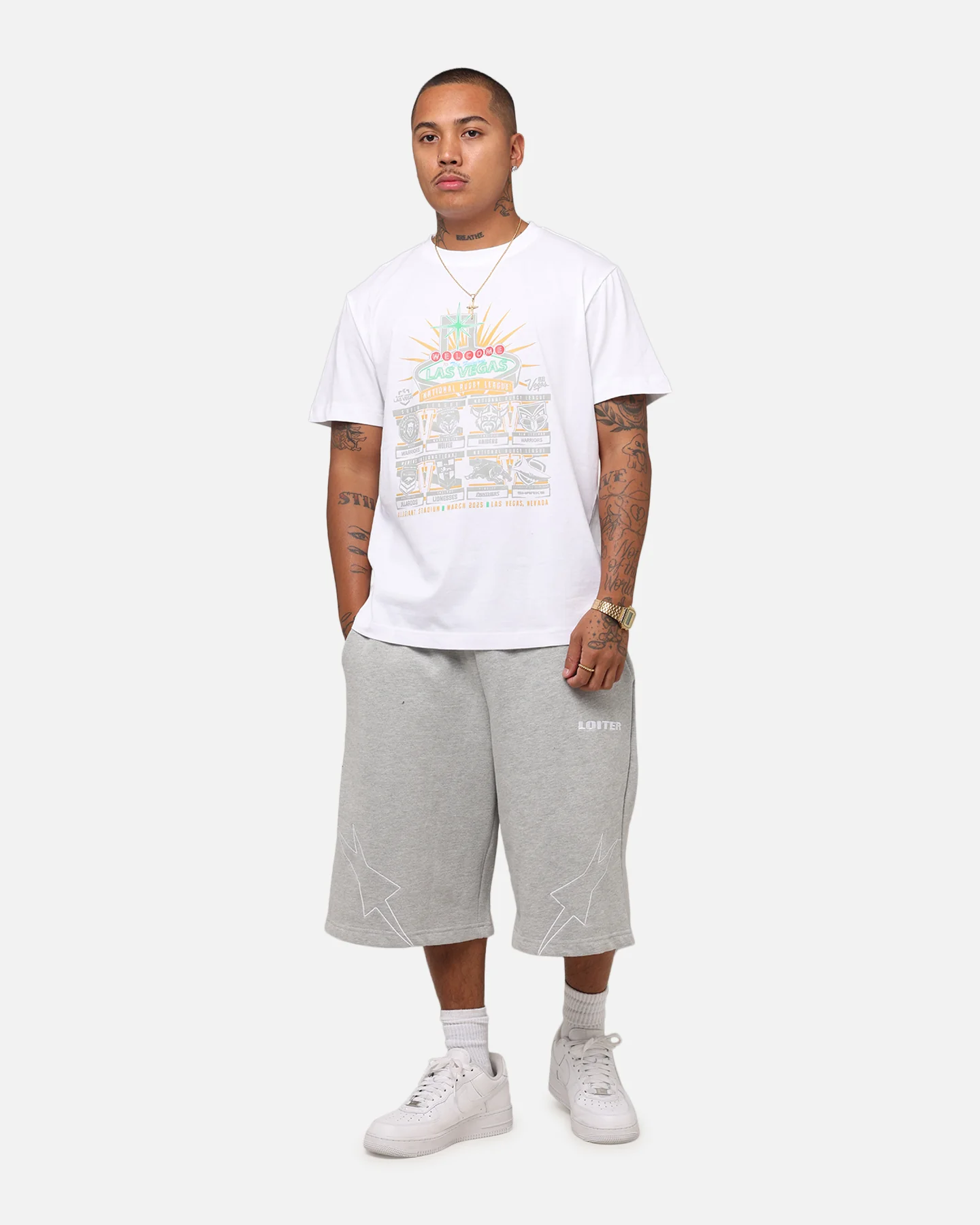 Tidwell NRL 2025 Las Vegas Round Sign T-Shirt White - Image 2