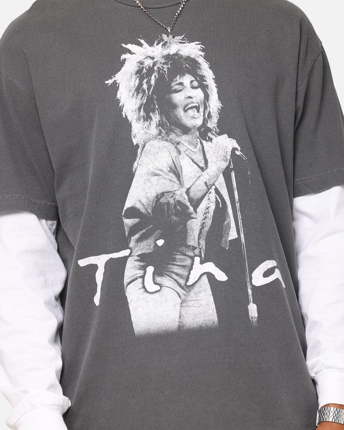 Tina Turner Tina Turner Vintage T-Shirt Faded Black - Image 6