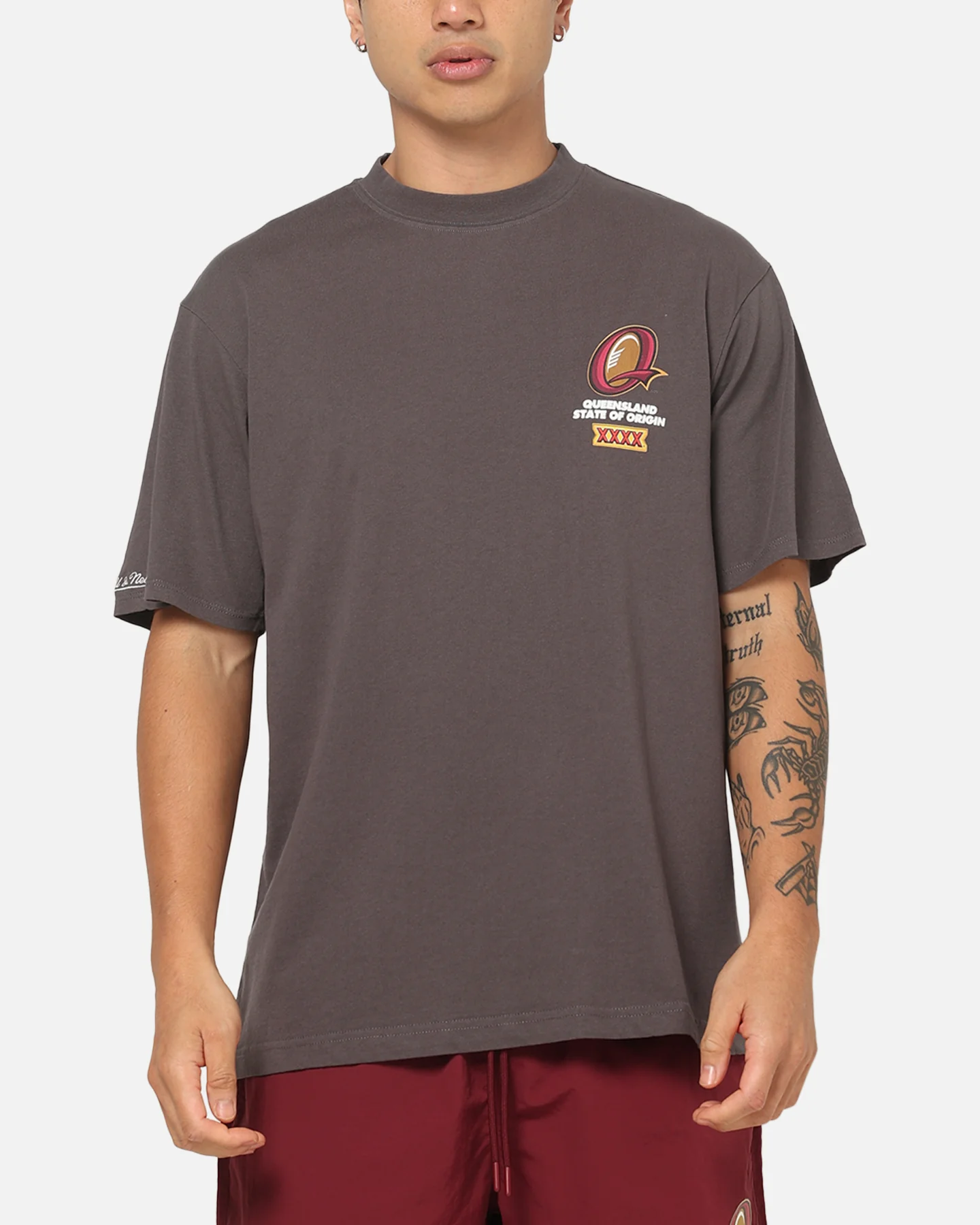 Mitchell & Ness Queensland Maroons Toad Vintage T-Shirt Slate - Image 2