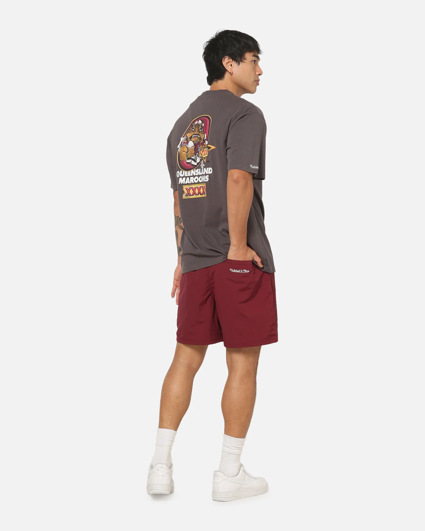 Mitchell & Ness Queensland Maroons Toad Vintage T-Shirt Slate - Image 3