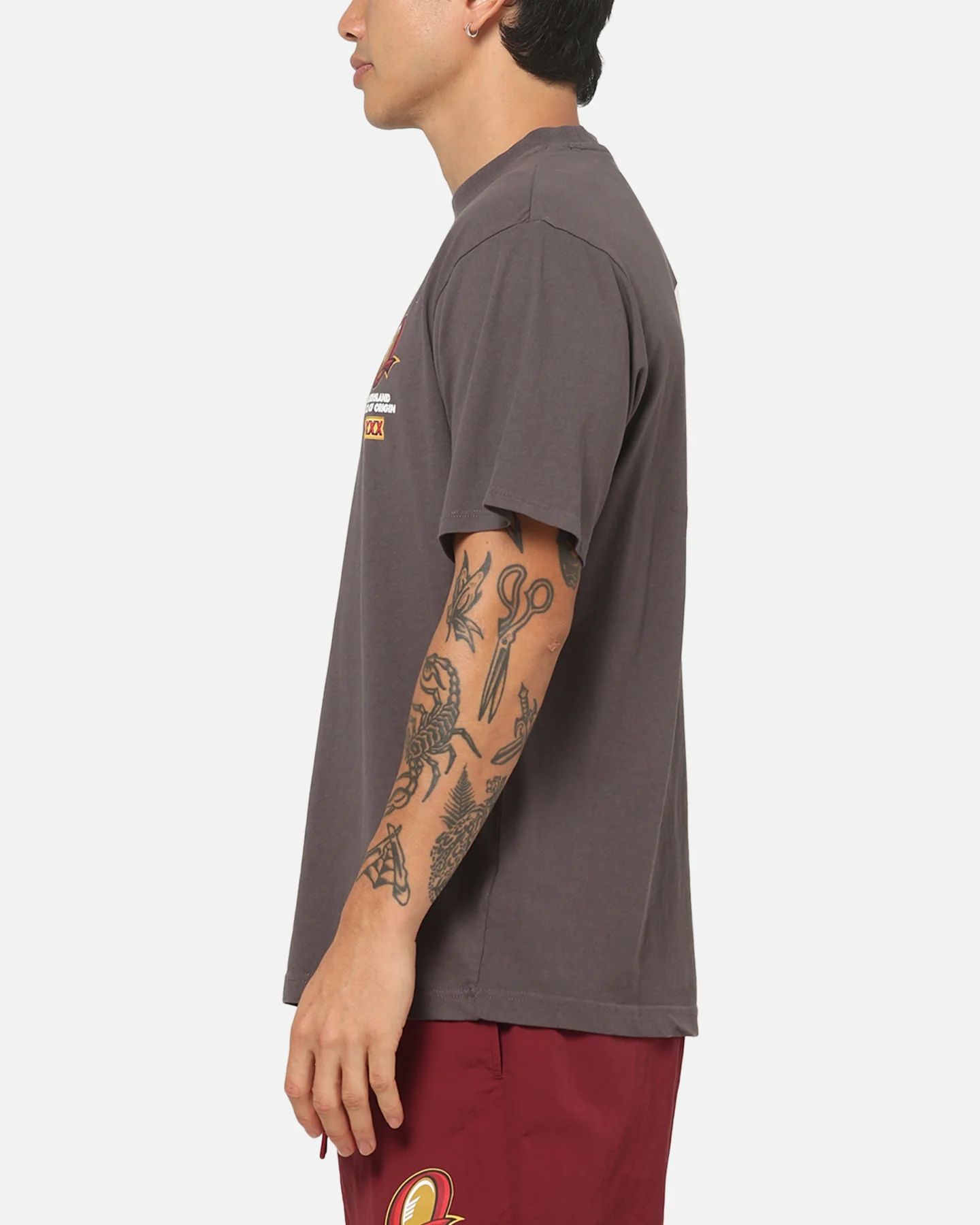 Mitchell & Ness Queensland Maroons Toad Vintage T-Shirt Slate - Image 6
