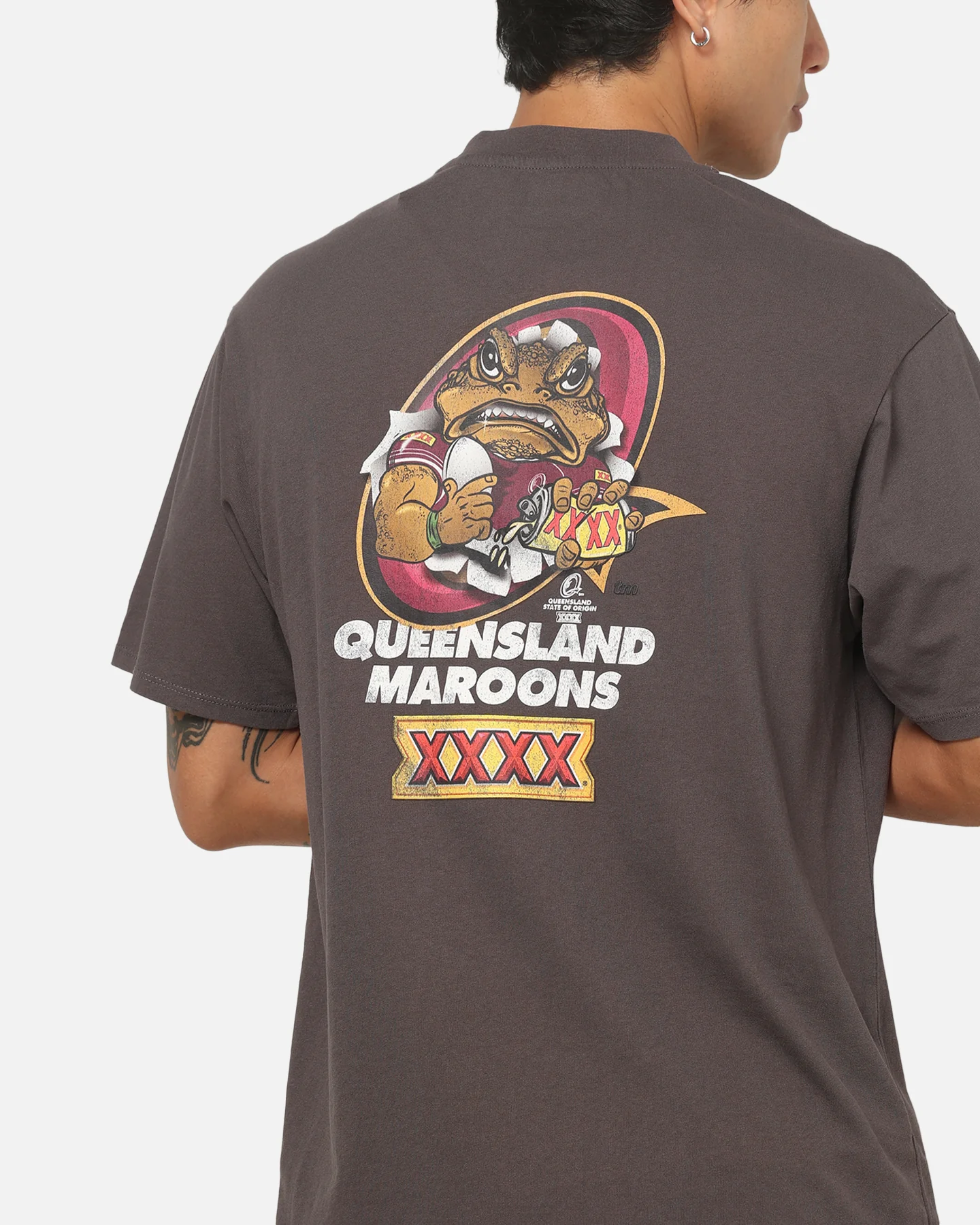Mitchell & Ness Queensland Maroons Toad Vintage T-Shirt Slate - Image 8