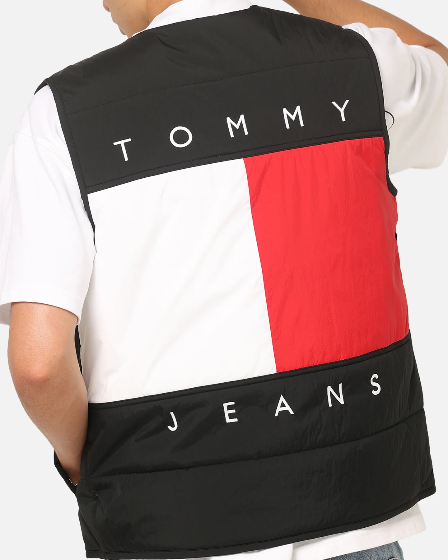 Tommy Jeans Heritage Flag Quilted Vest Black - Image 7