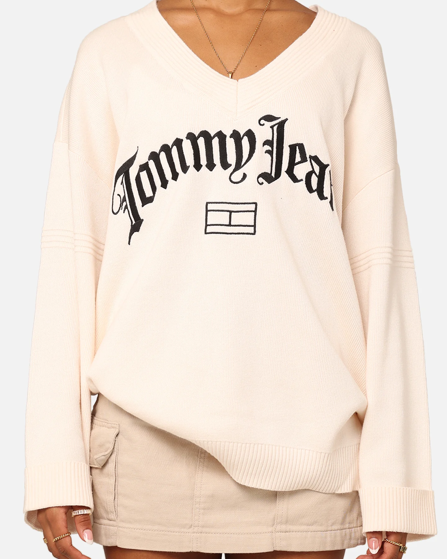 Tommy Jeans Oversized Grunge Sweatshirt Ancient White - Image 3