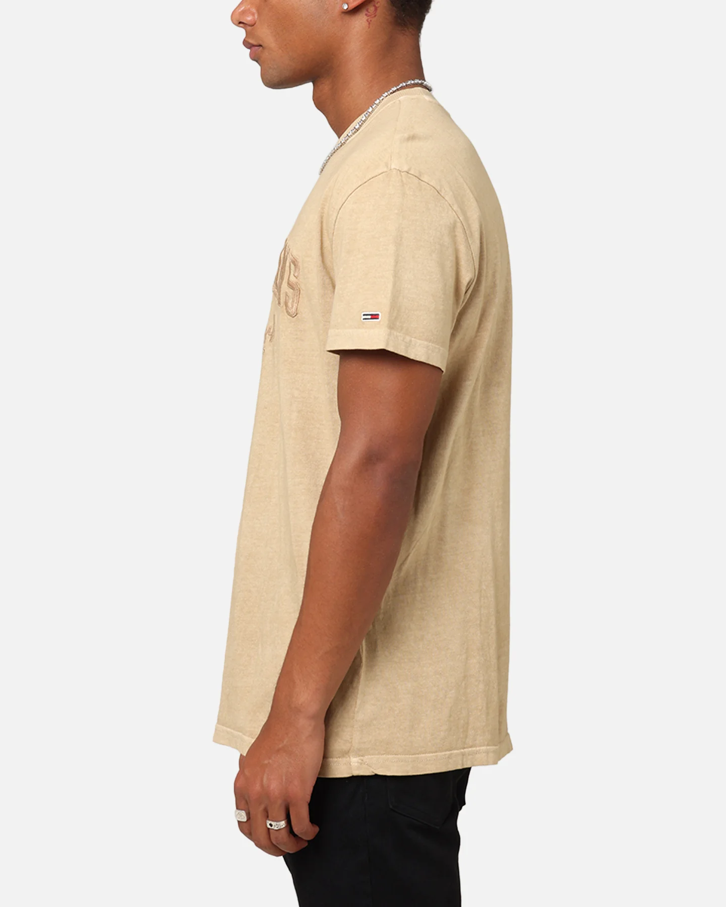 Tommy Jeans Regular Vintage Varsity T-Shirt Tan - Image 5