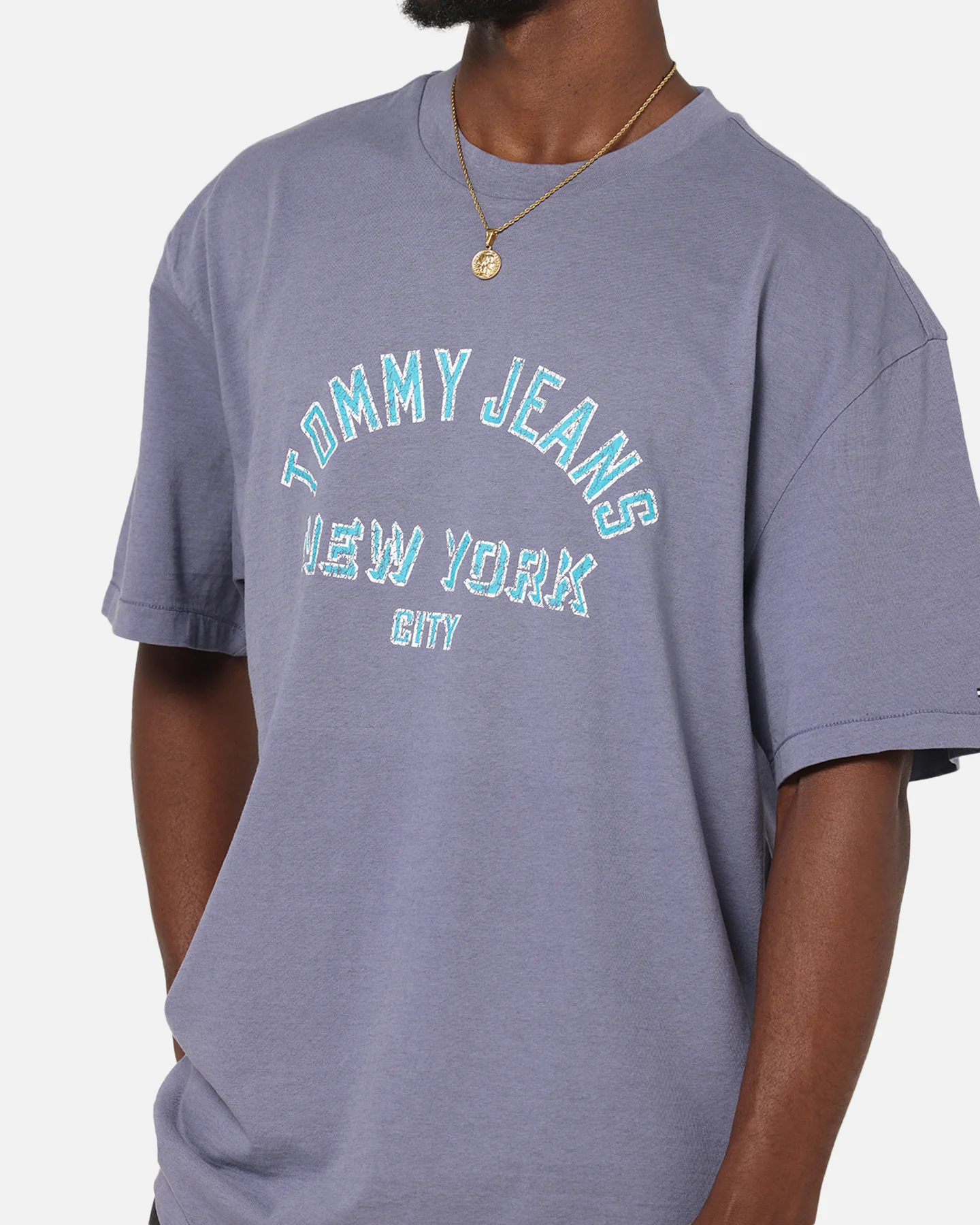 Tommy Jeans Relax Overdyed Varsity T-Shirt Washed Blue - Image 6