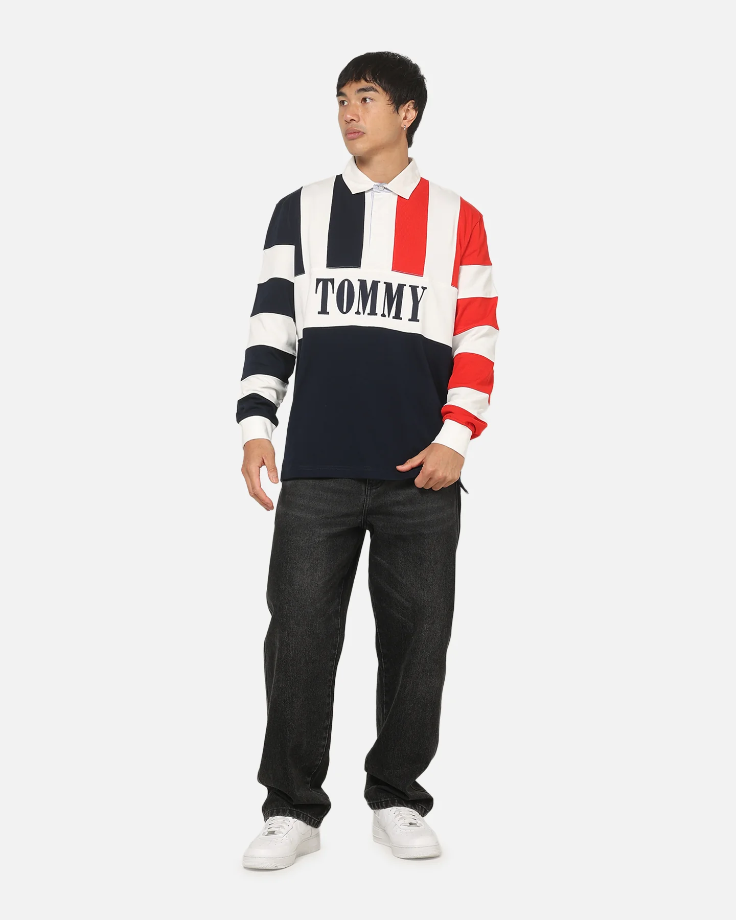 Tommy Jeans Relaxed Archive Rugby Shirt Navy - Image 3
