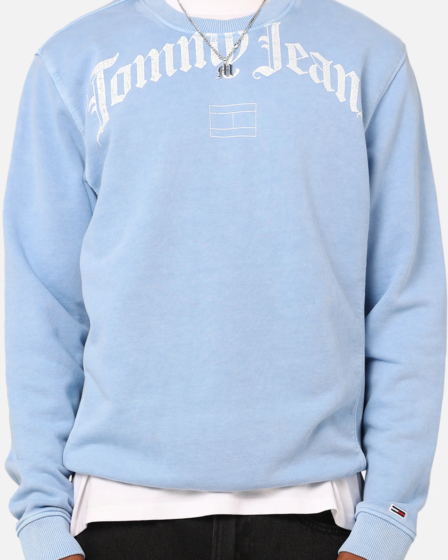 Tommy Jeans Relaxed Grunge Arch Crewneck Chambray Blue - Image 3