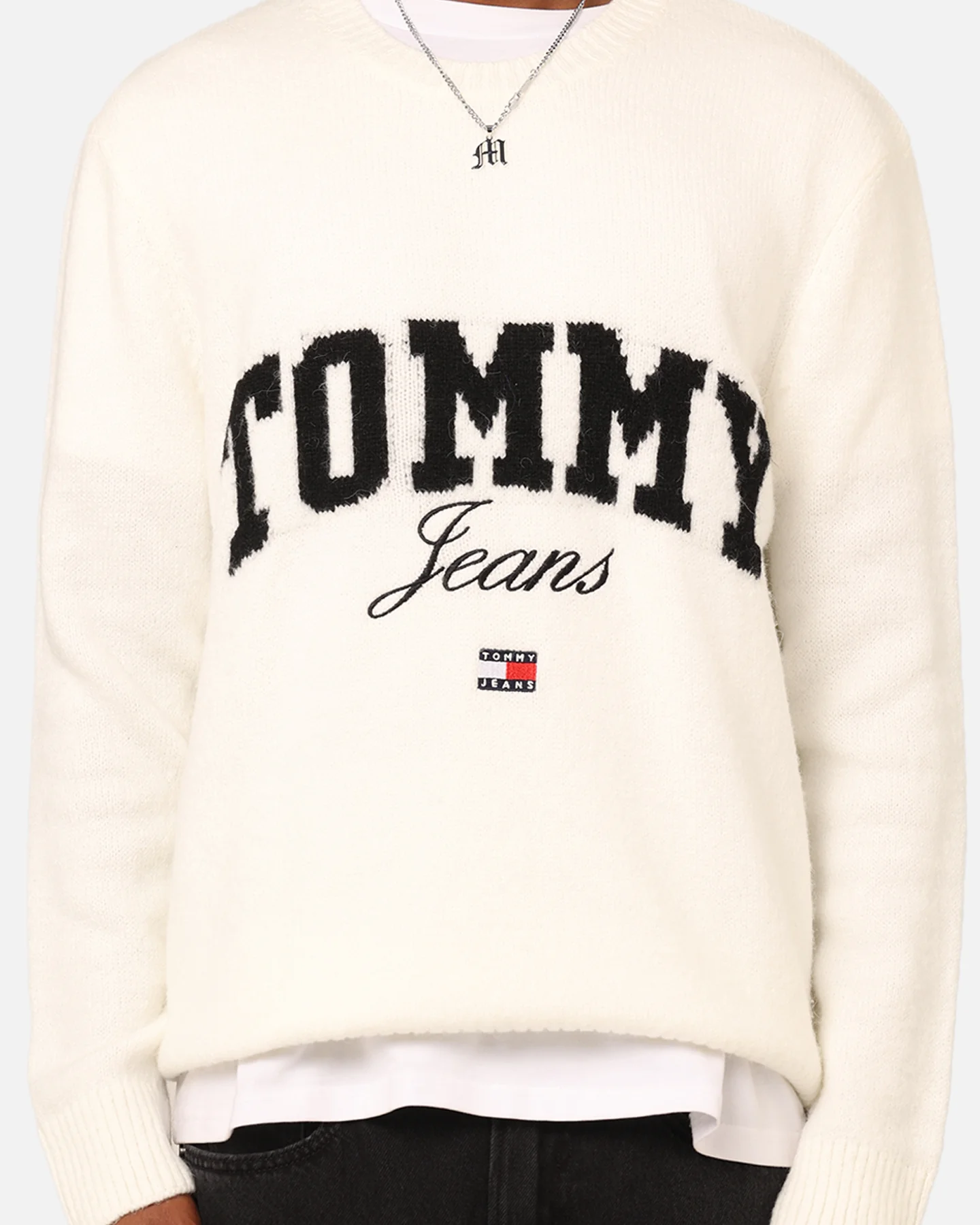 Tommy Jeans Relaxed New Varsity Sweater Ancient White - Image 3