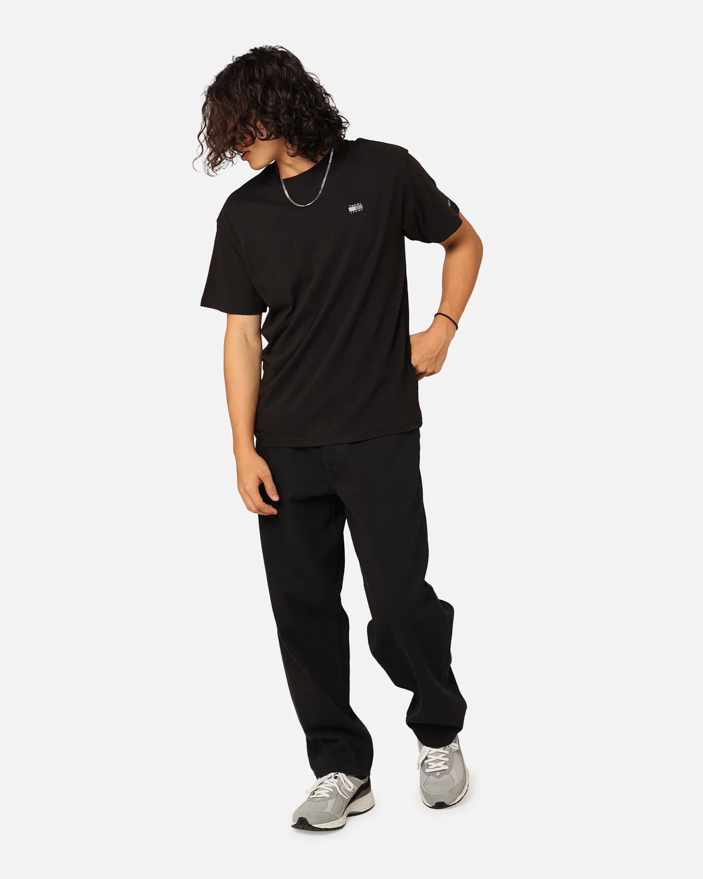 Tommy Jeans Relaxed Tonal Linear T-Shirt Black - Image 8