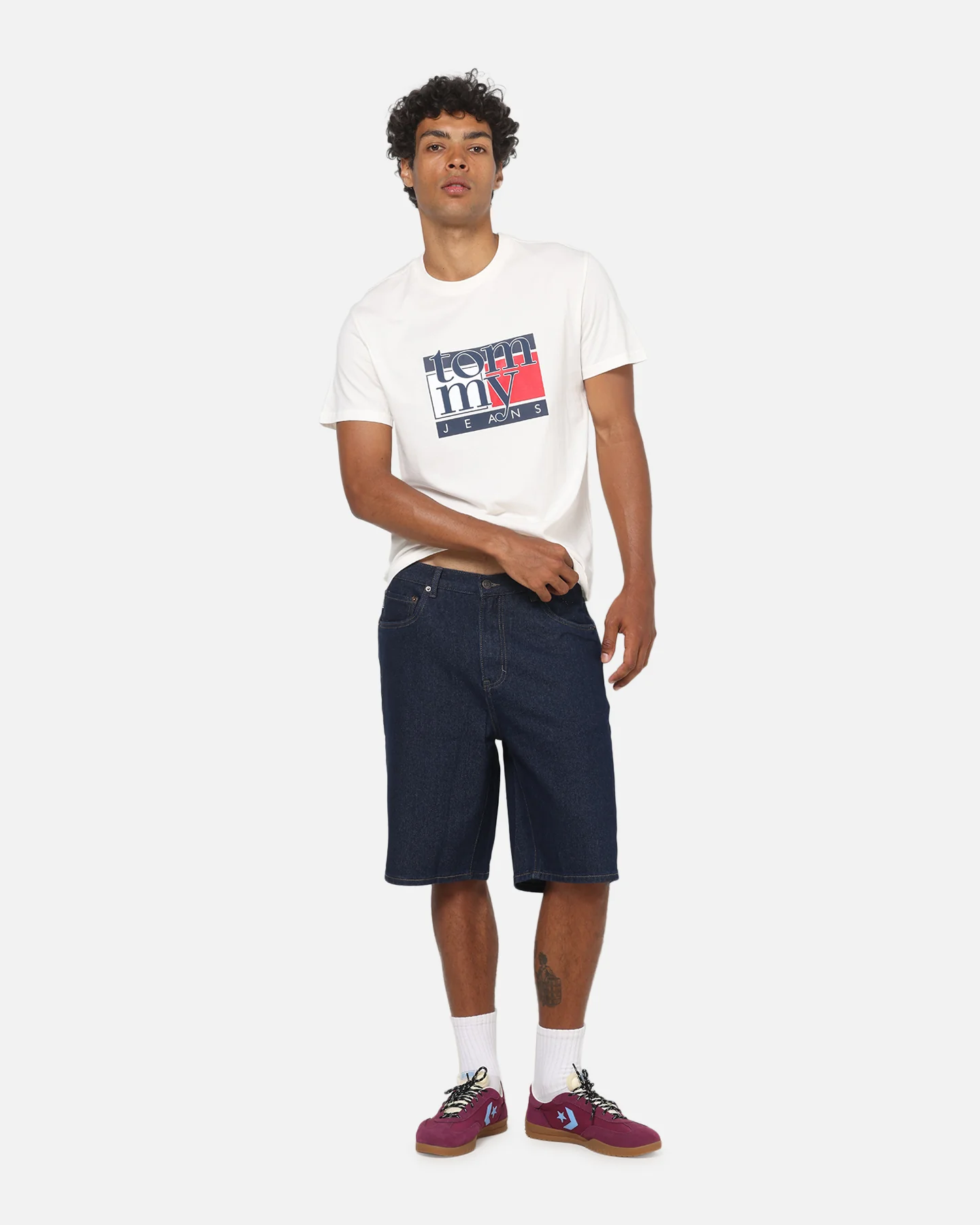 Tommy Jeans Slim RWB Flag T-Shirt Ancient White - Image 2