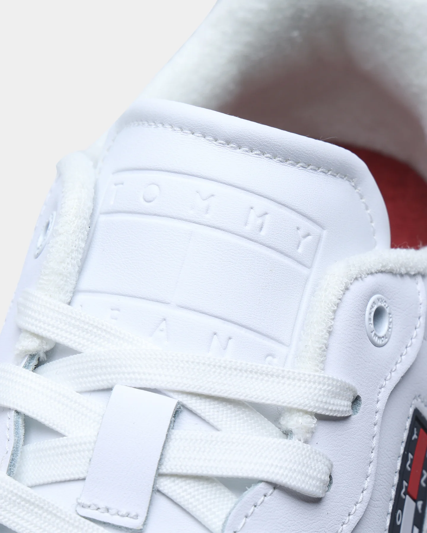 Tommy Jeans TJ Basket Leather Trainers White - Image 7