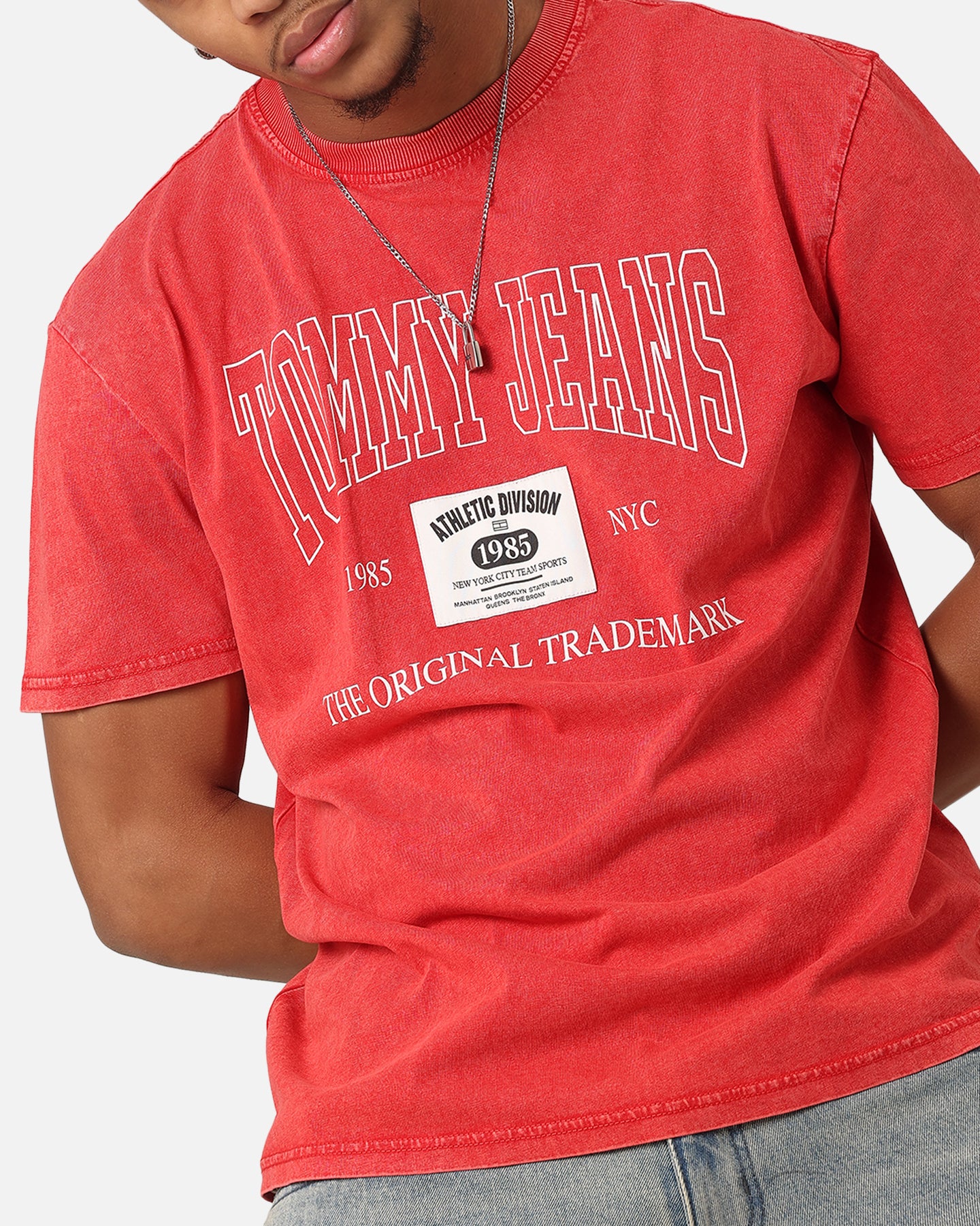 Tommy Jeans TJM Archive Logo T-Shirt Deep Crimson - Image 6