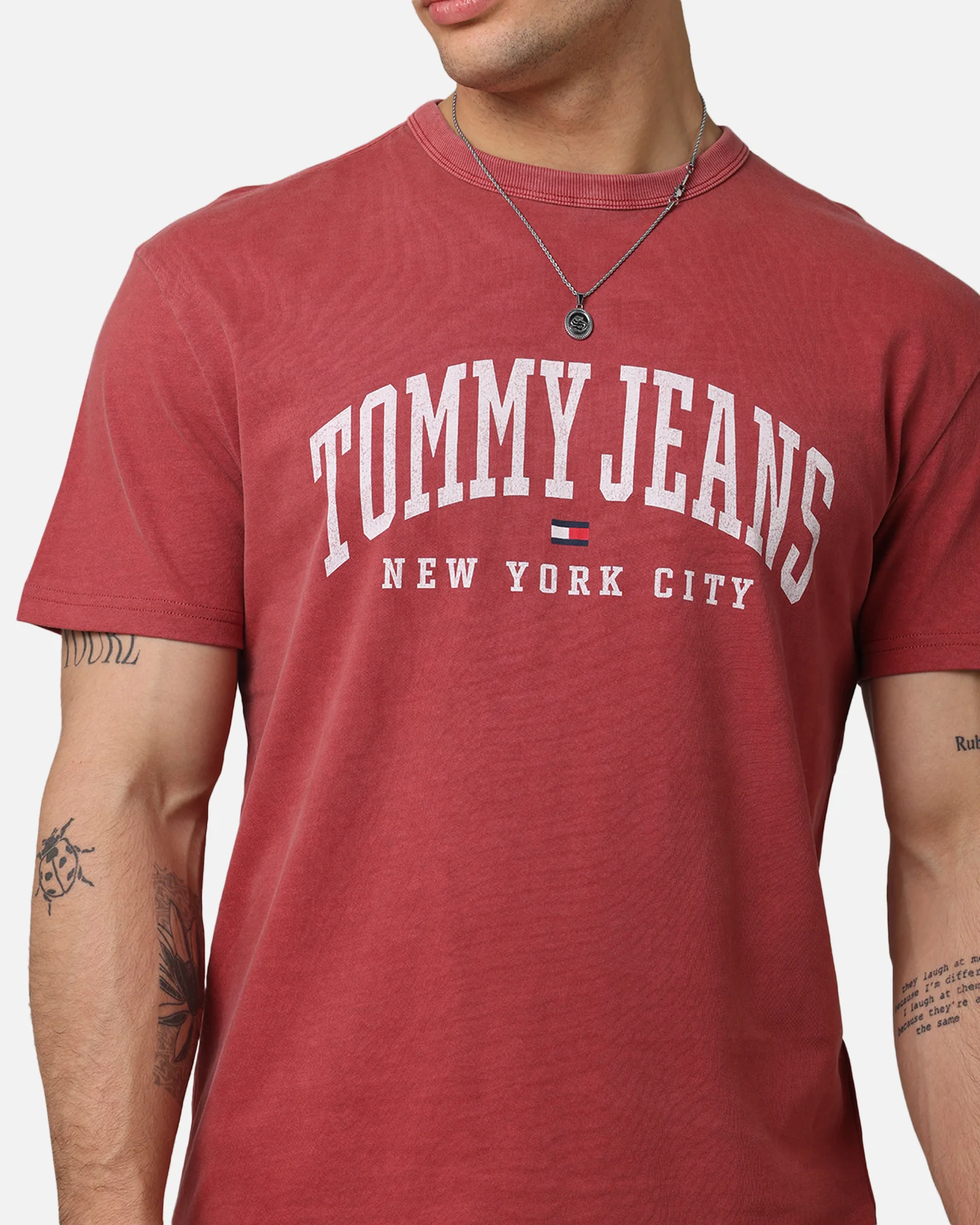 Tommy Jeans TJM Archive Varsity Washed T-Shirt Red - Image 6