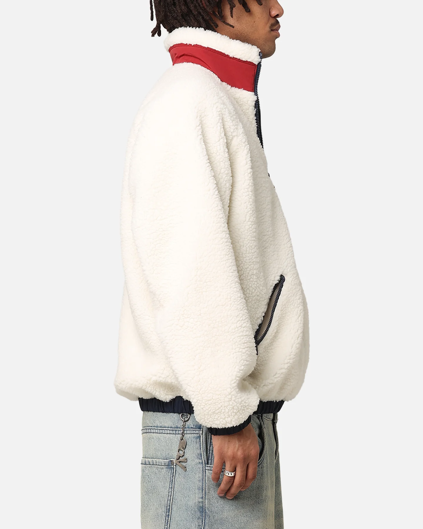 Tommy Jeans TJM Outdoor Teddy Jacket Ancient White/Multi - Image 4